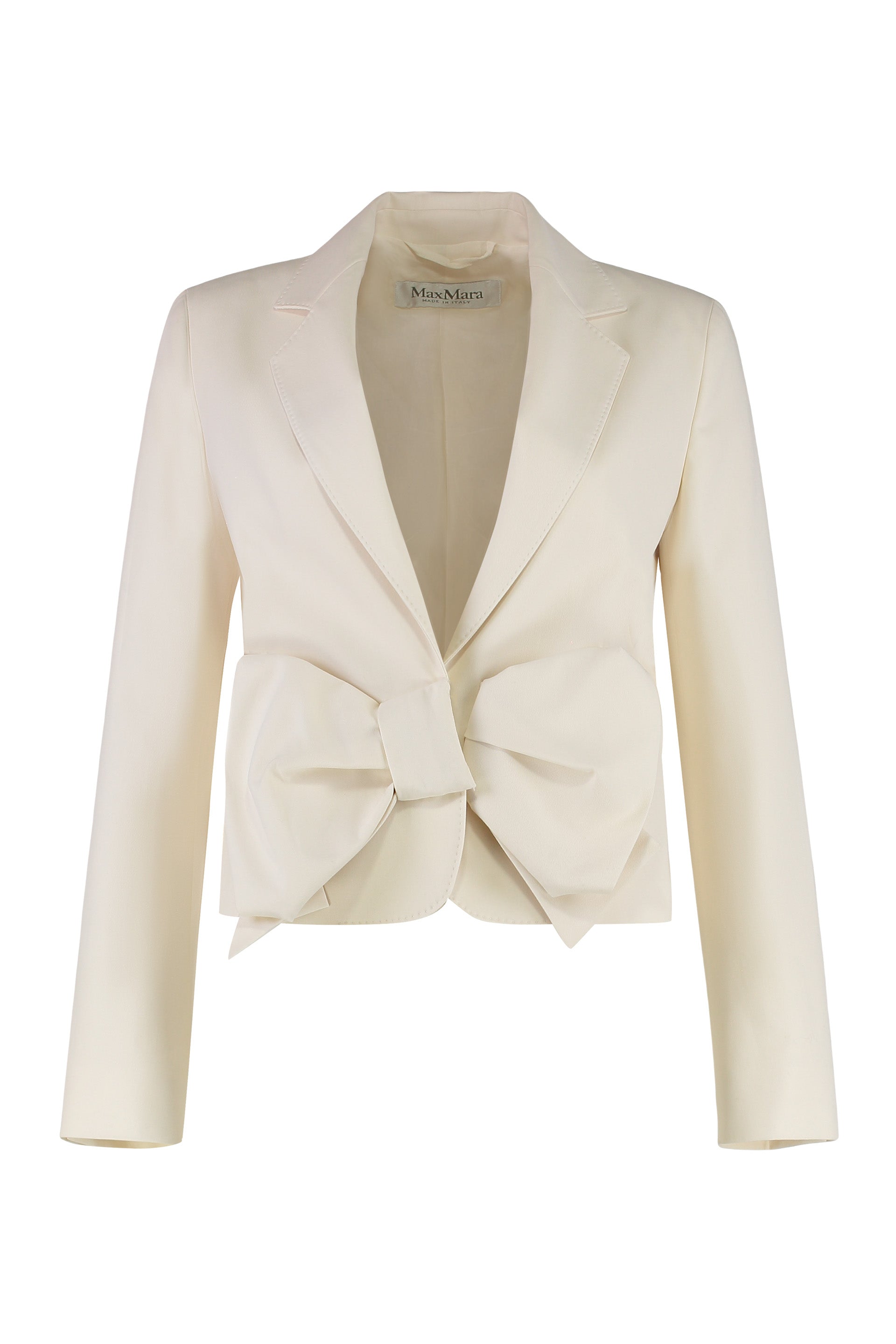 MAX MARA Chic Cotton Jacket with Decorative Bow