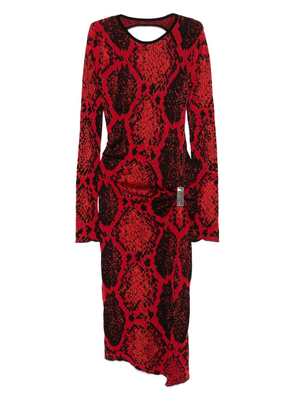 ATTICO Stunning Midi Dress with Unique Python Print and Cut-Out Back