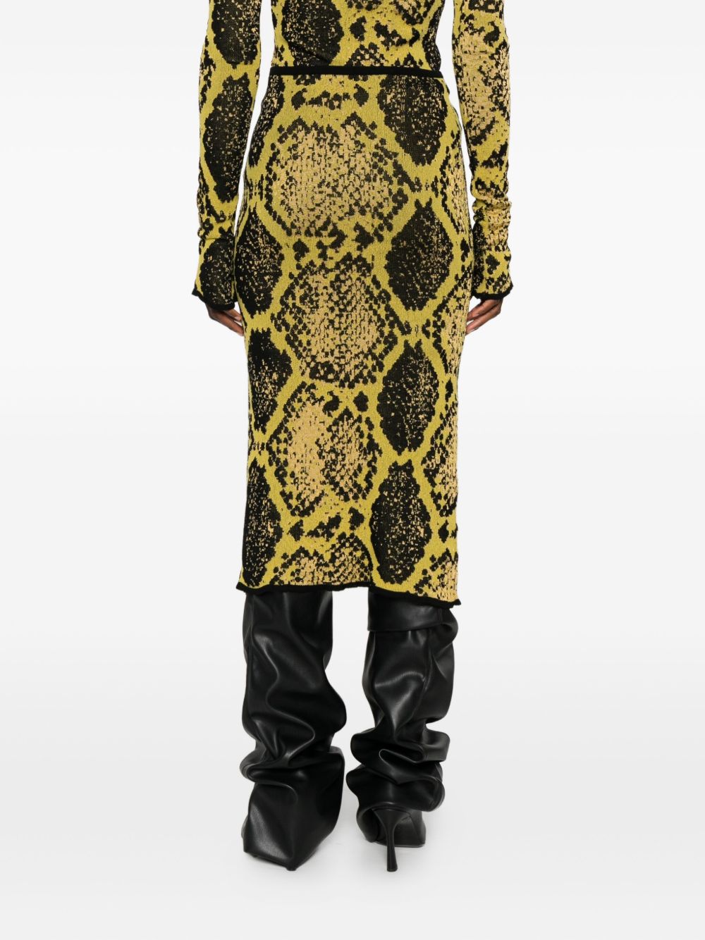 ATTICO Midi Python Jacquard Skirt