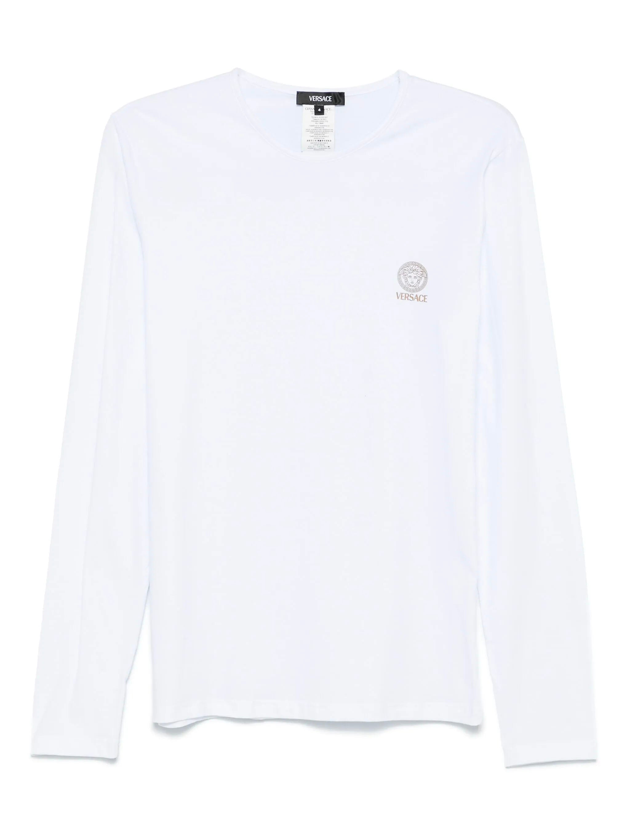 VERSACE Medusa Motif Crewneck Long Sleeve Undershirt 2-Pack for Men
