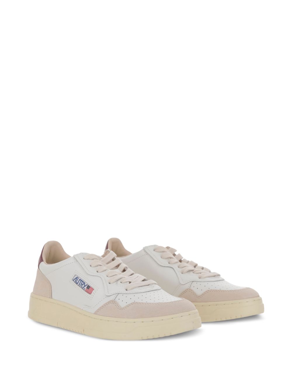 AUTRY Vintage-Inspired Low Leather and Suede Sneakers for Women