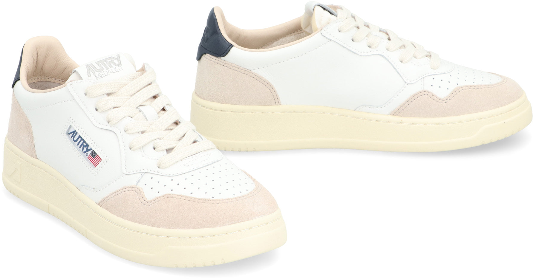 AUTRY Classic Leather Sneakers with Logo Patch for Women