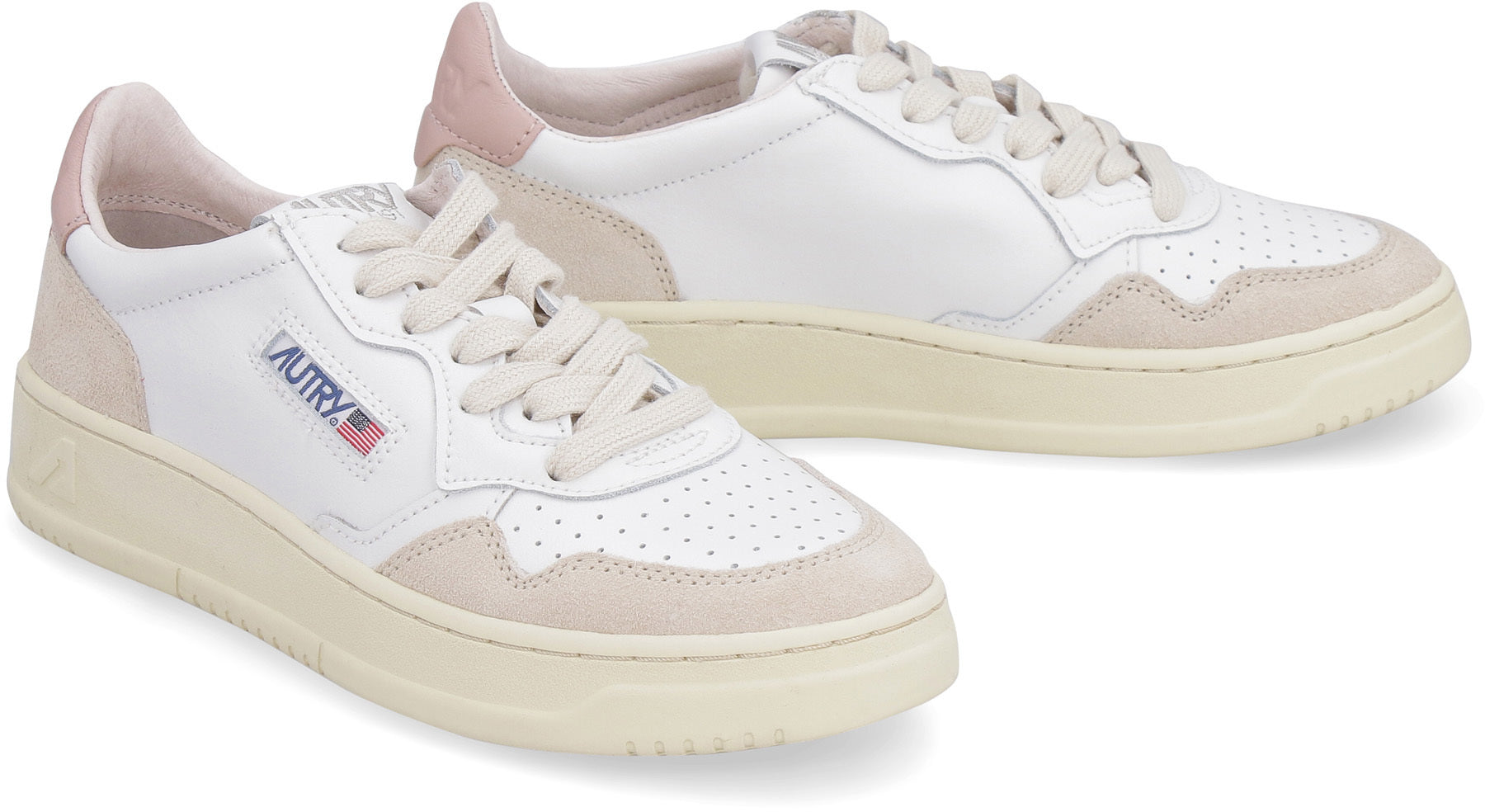 AUTRY Vintage-Inspired Low Leather and Suede Sneaker for Women