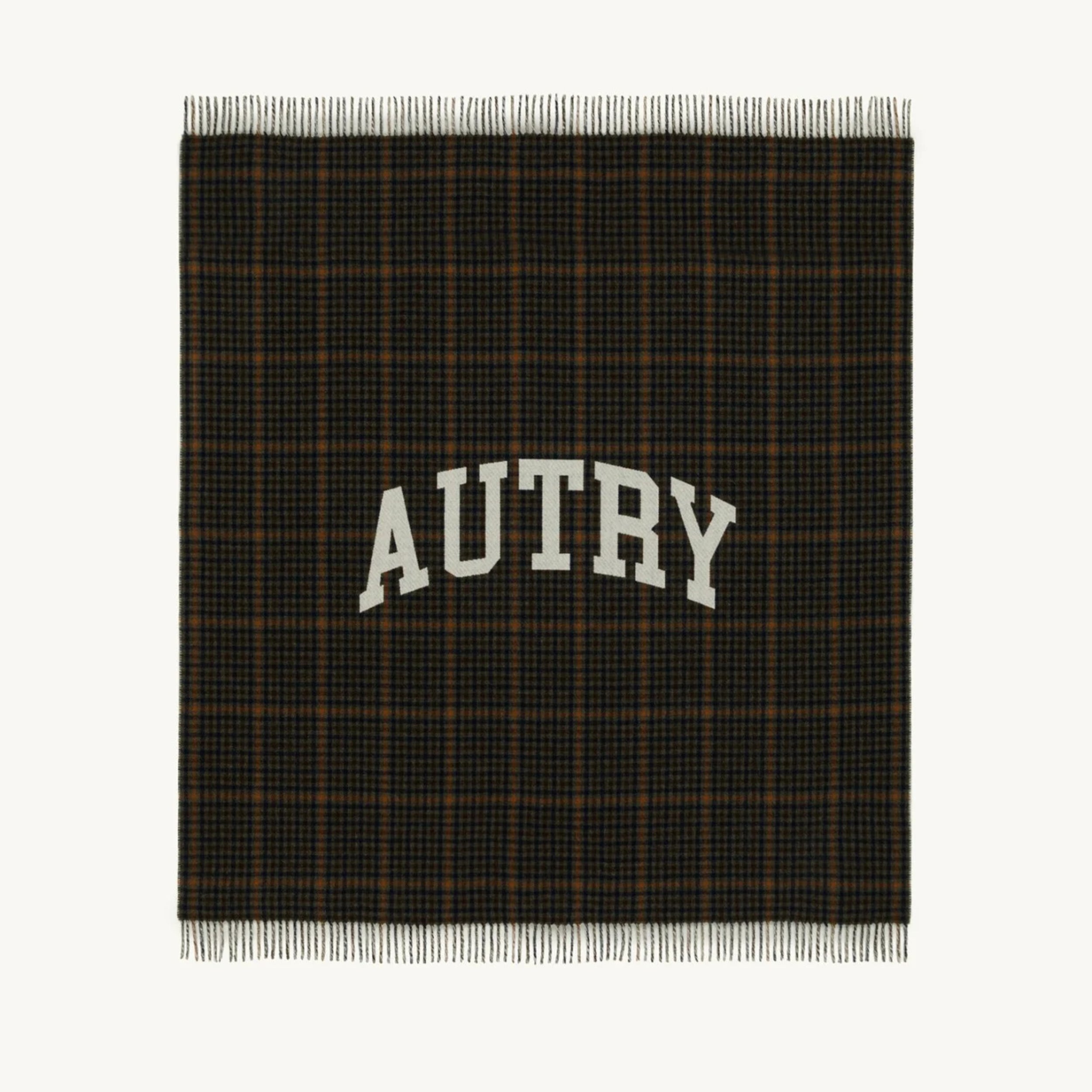 AUTRY Blanket Check with Maxi Logo Unisex - 130 x 130 cm