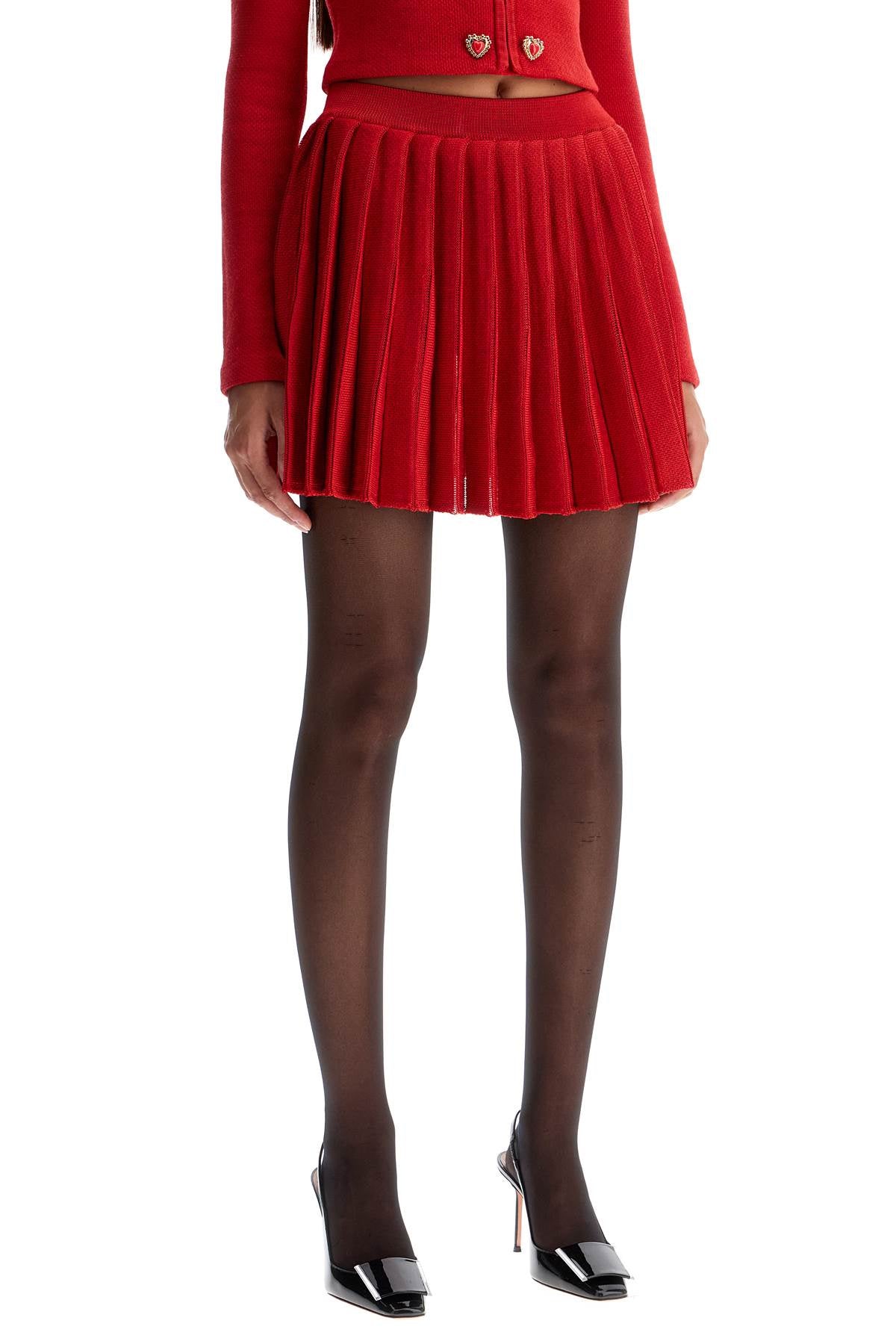 SELF-PORTRAIT Elegant Pleated Mini Skirt - Regular Fit