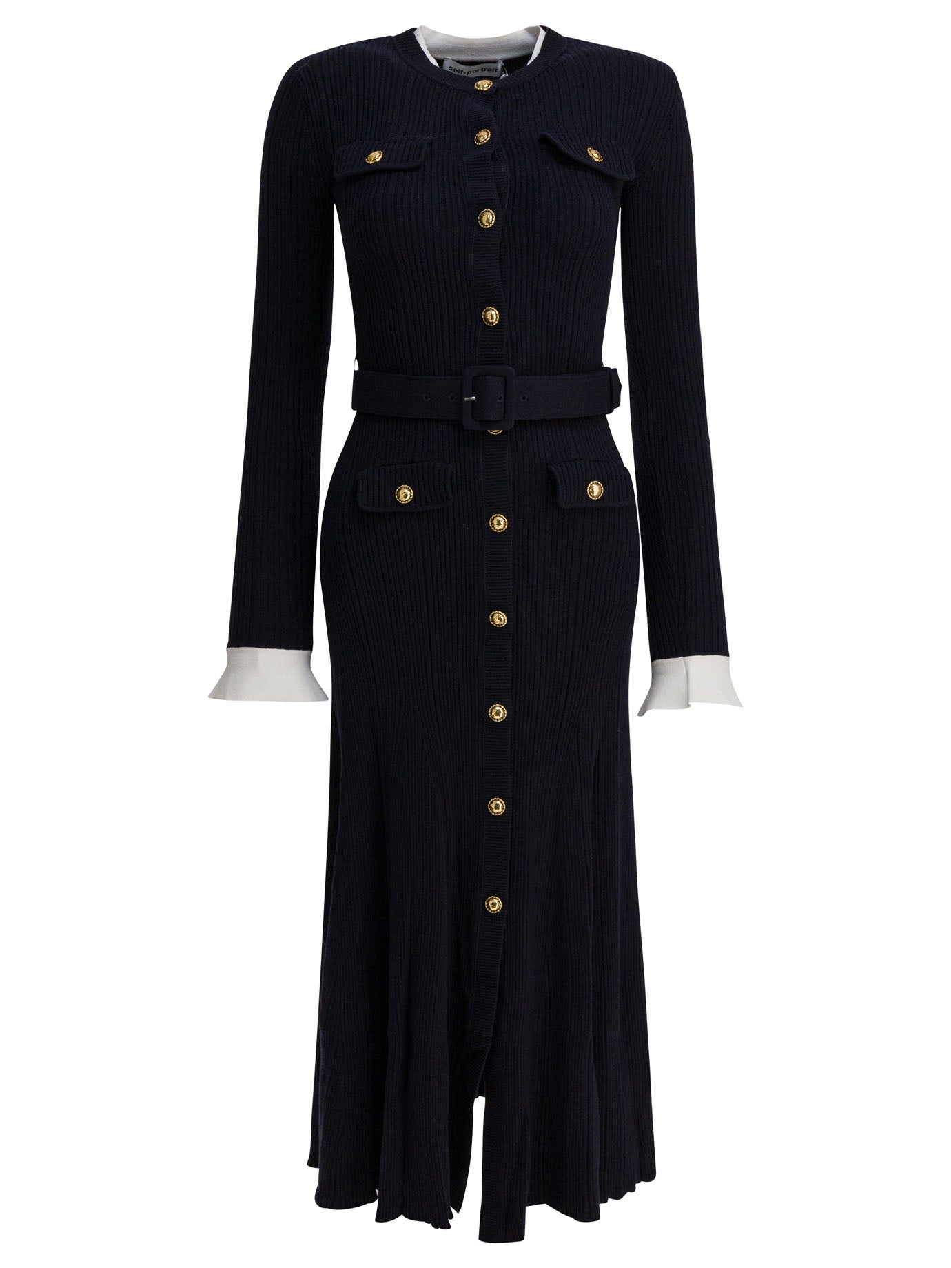 SELF-PORTRAIT Viscose Knit Midi Dress for Women