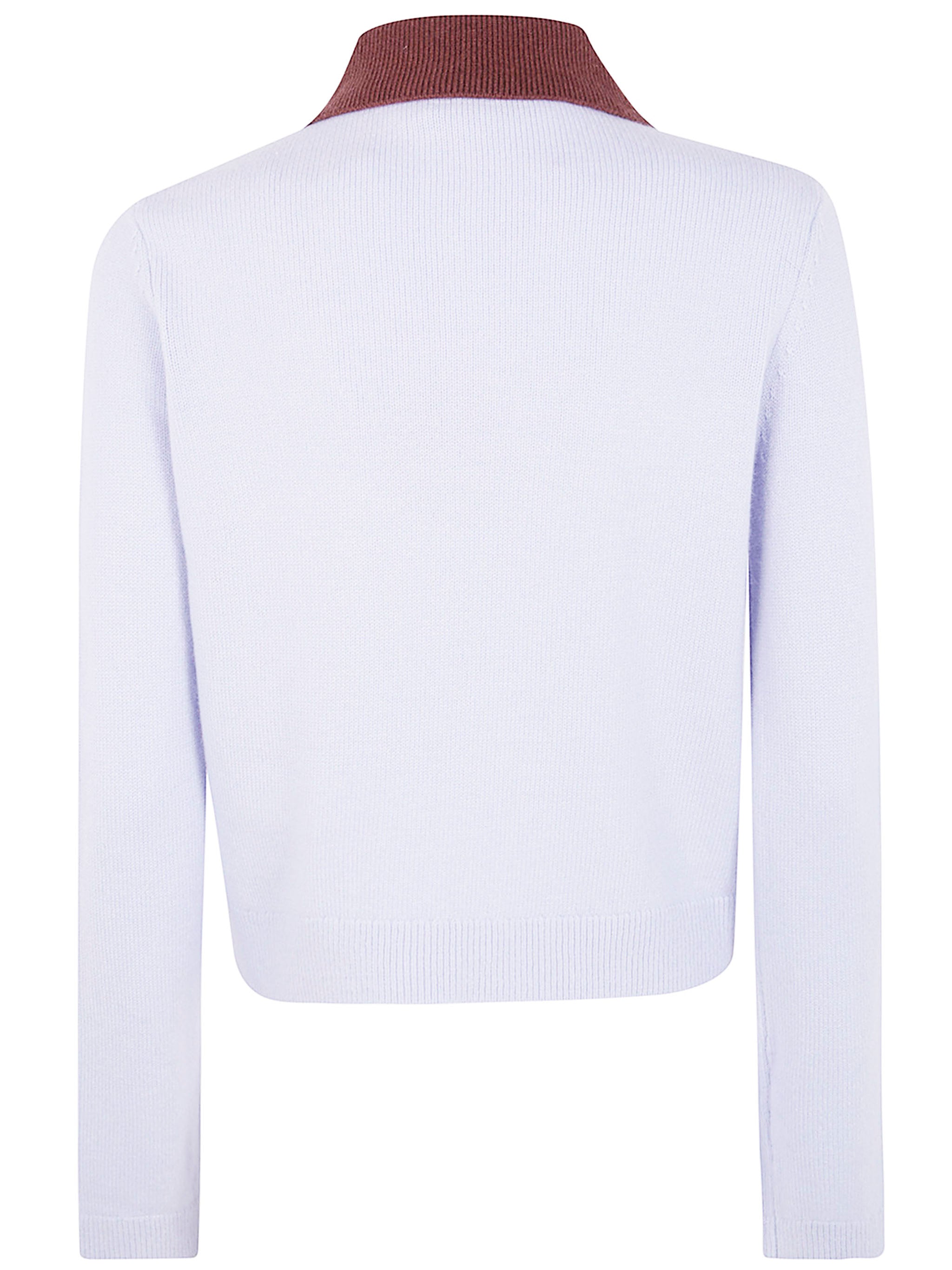 SELF-PORTRAIT Contrast Collar Knit Top