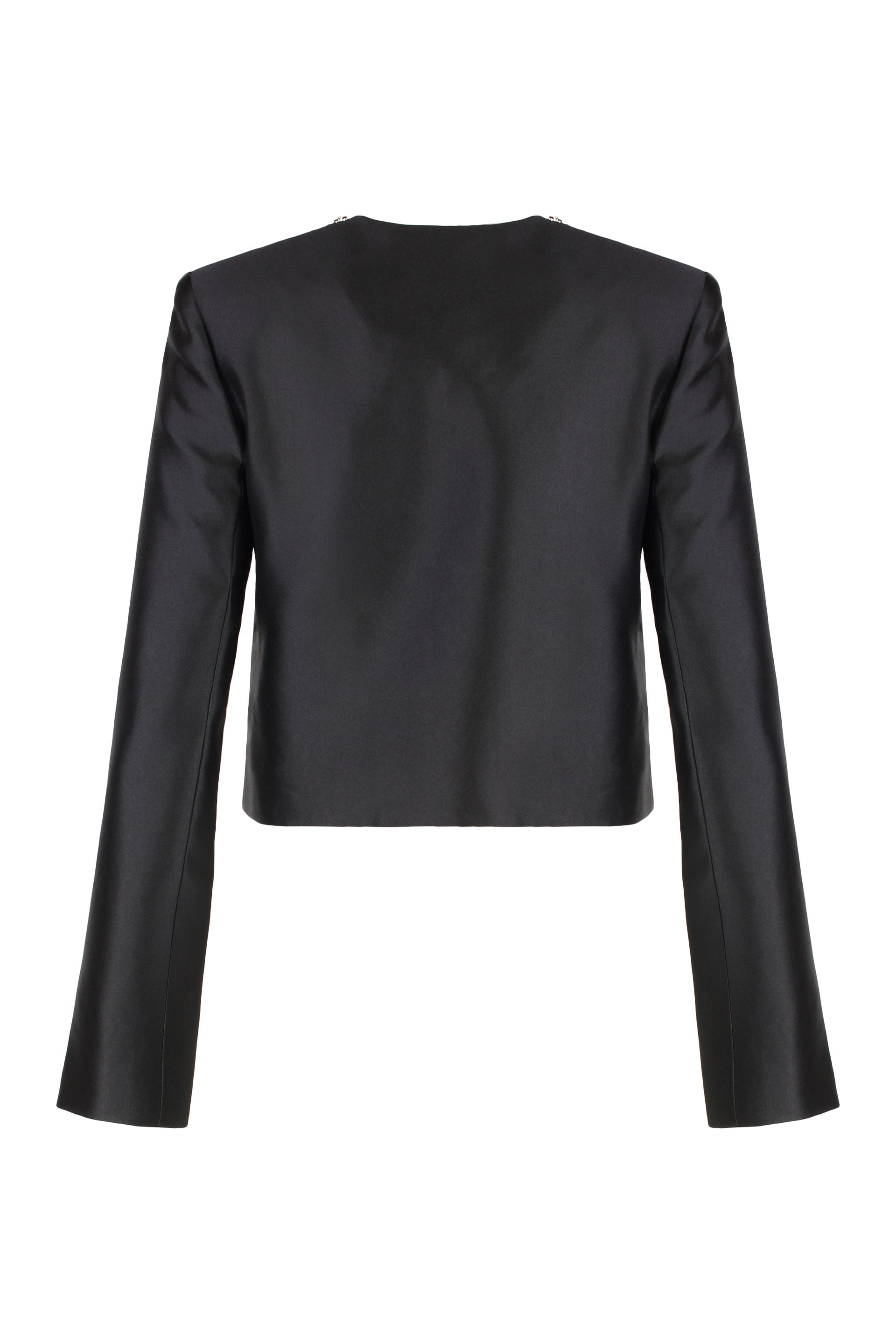 SELF-PORTRAIT Taffeta Jacket with Padded Shoulders