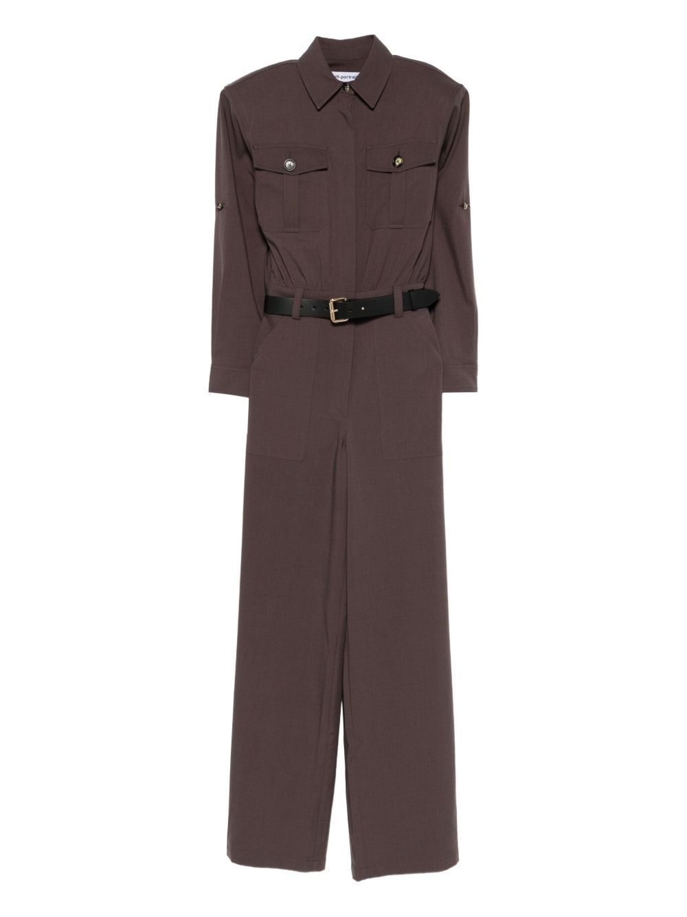SELF-PORTRAIT Relaxed Fit Twill Jumpsuit - Size 6