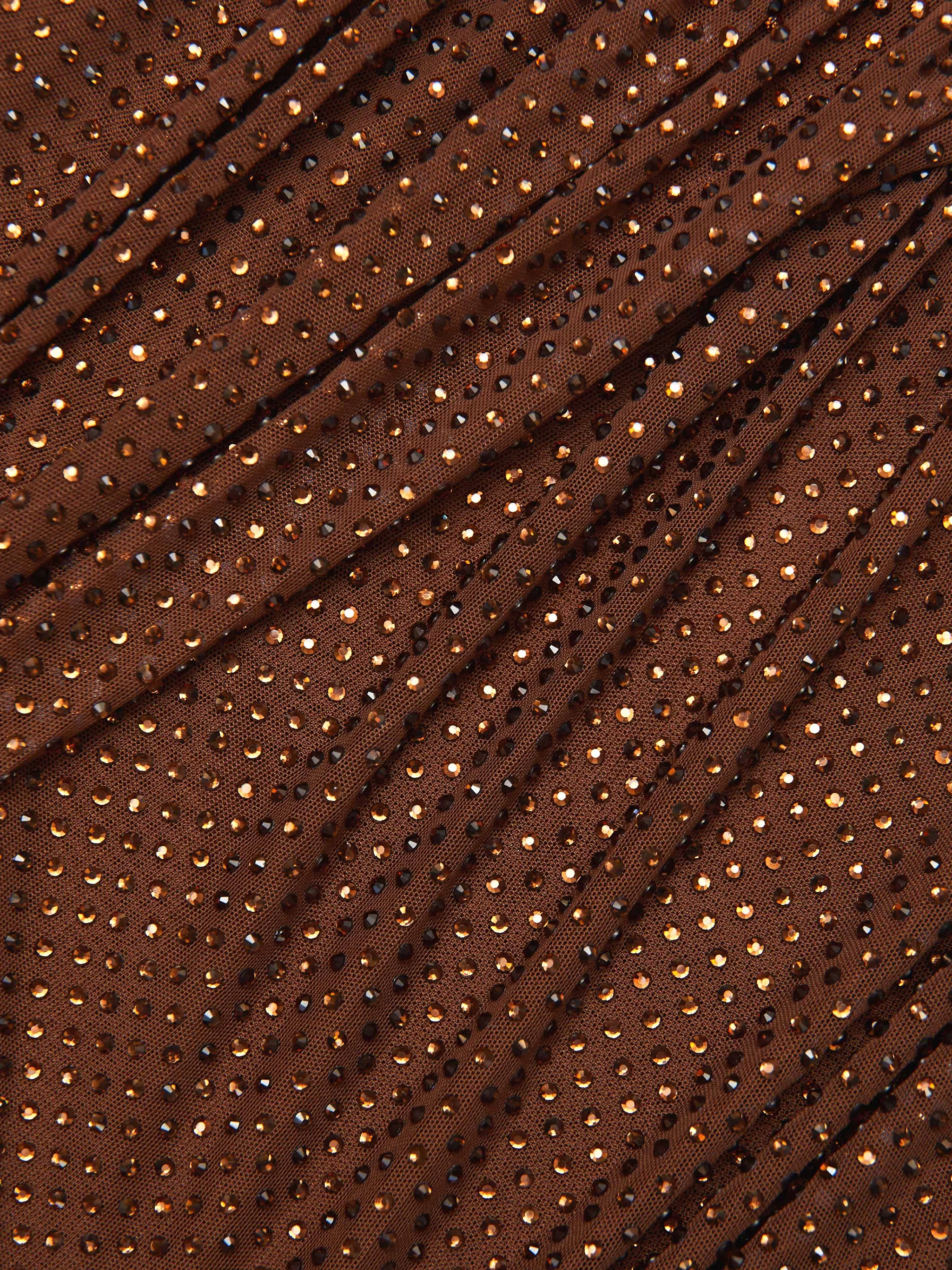 SELF-PORTRAIT Rhinestone Knit Top with Cut-Out - Size 6