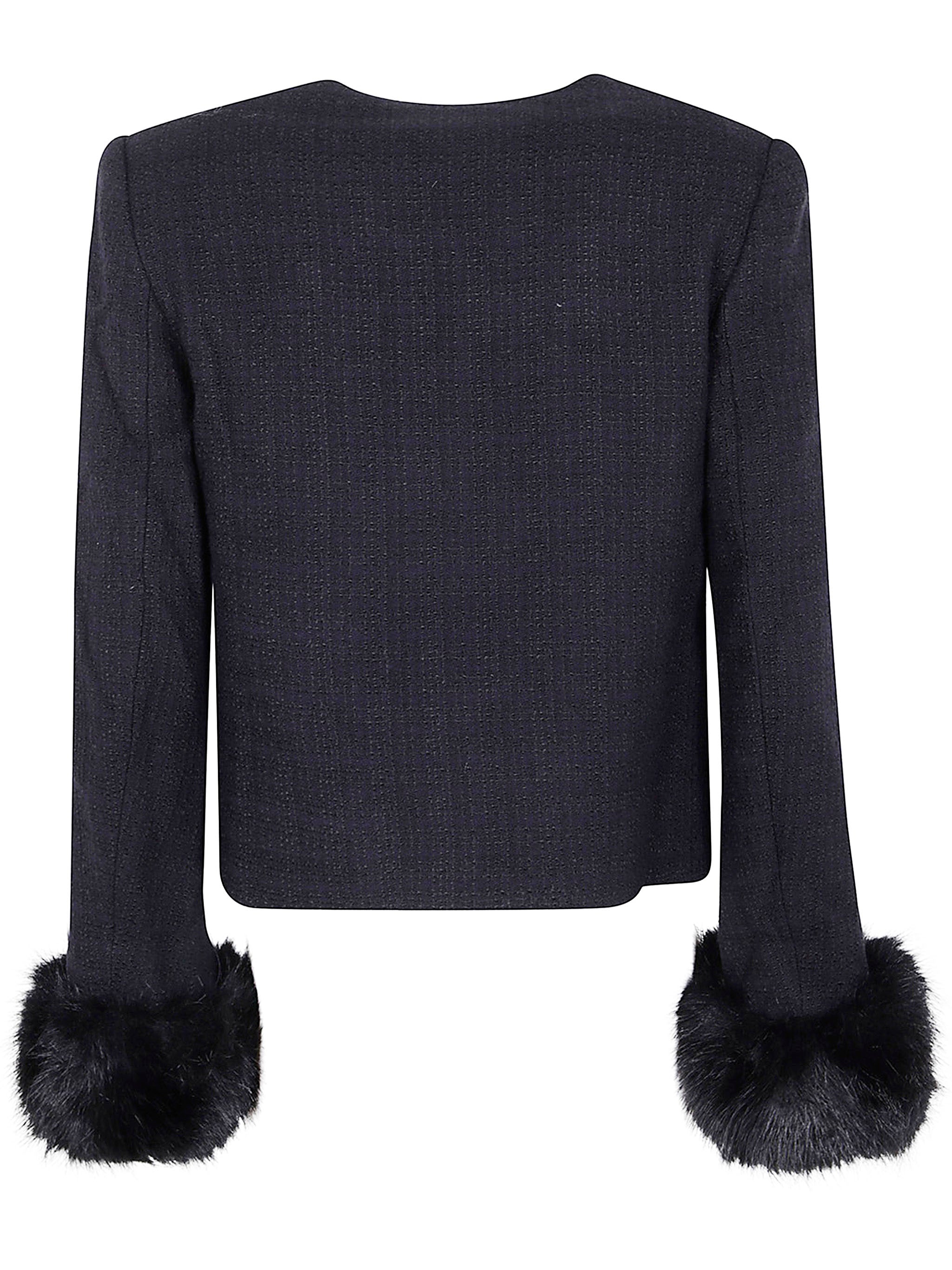 SELF-PORTRAIT Boucle Loop Fur Cuff Jacket