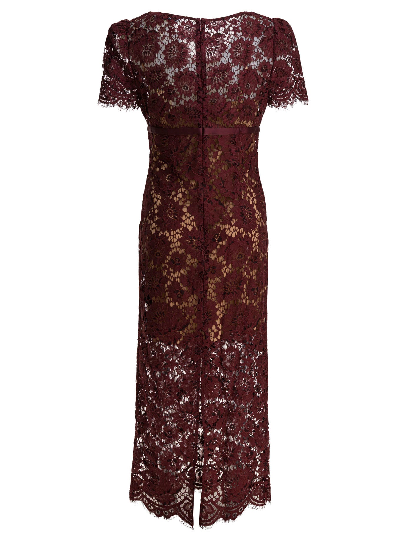SELF-PORTRAIT Floral Lace Midi Dress with Sheath Silhouette