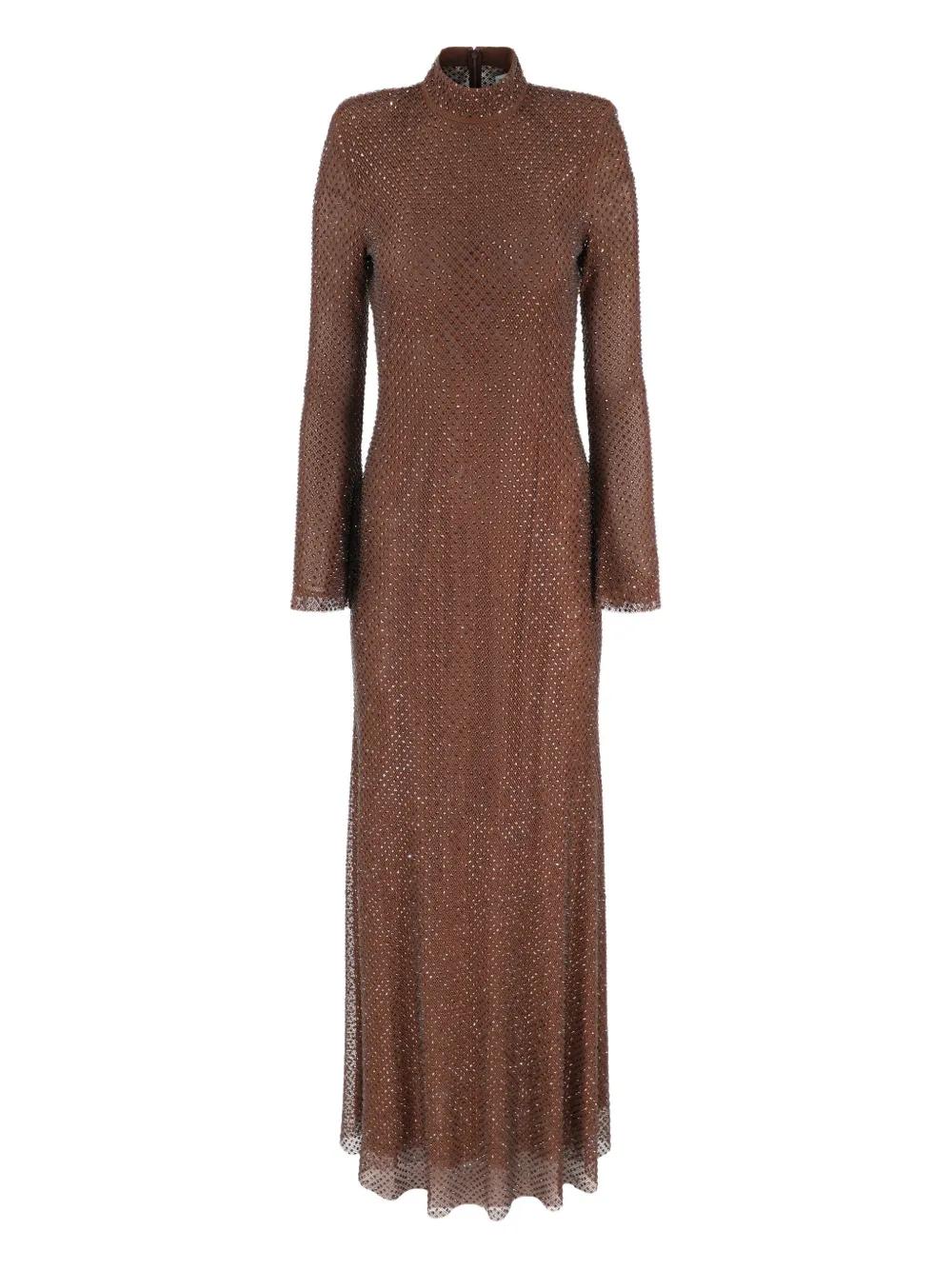 SELF-PORTRAIT Rhinestone-Adorned Maxi Dress