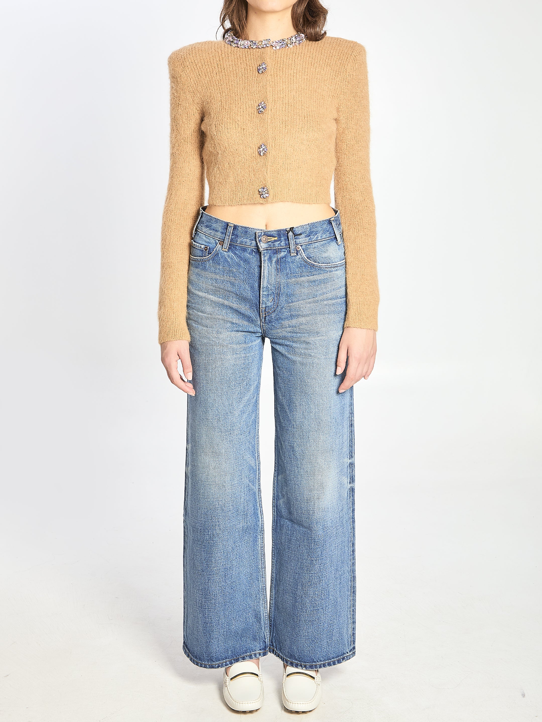 SELF-PORTRAIT Embellished Trim Cardigan - Size S