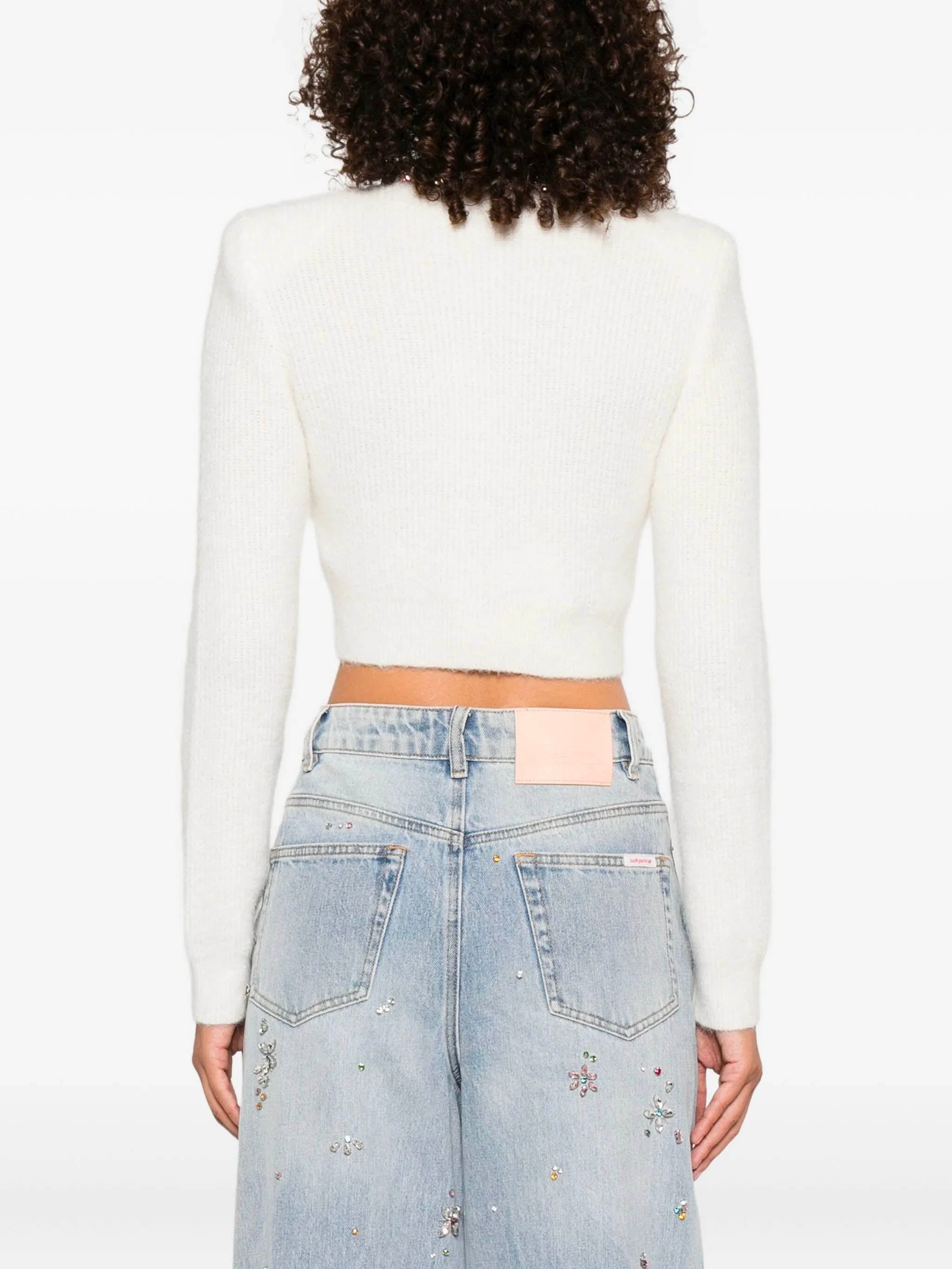 SELF-PORTRAIT Embellished Trim Cardigan - Size S