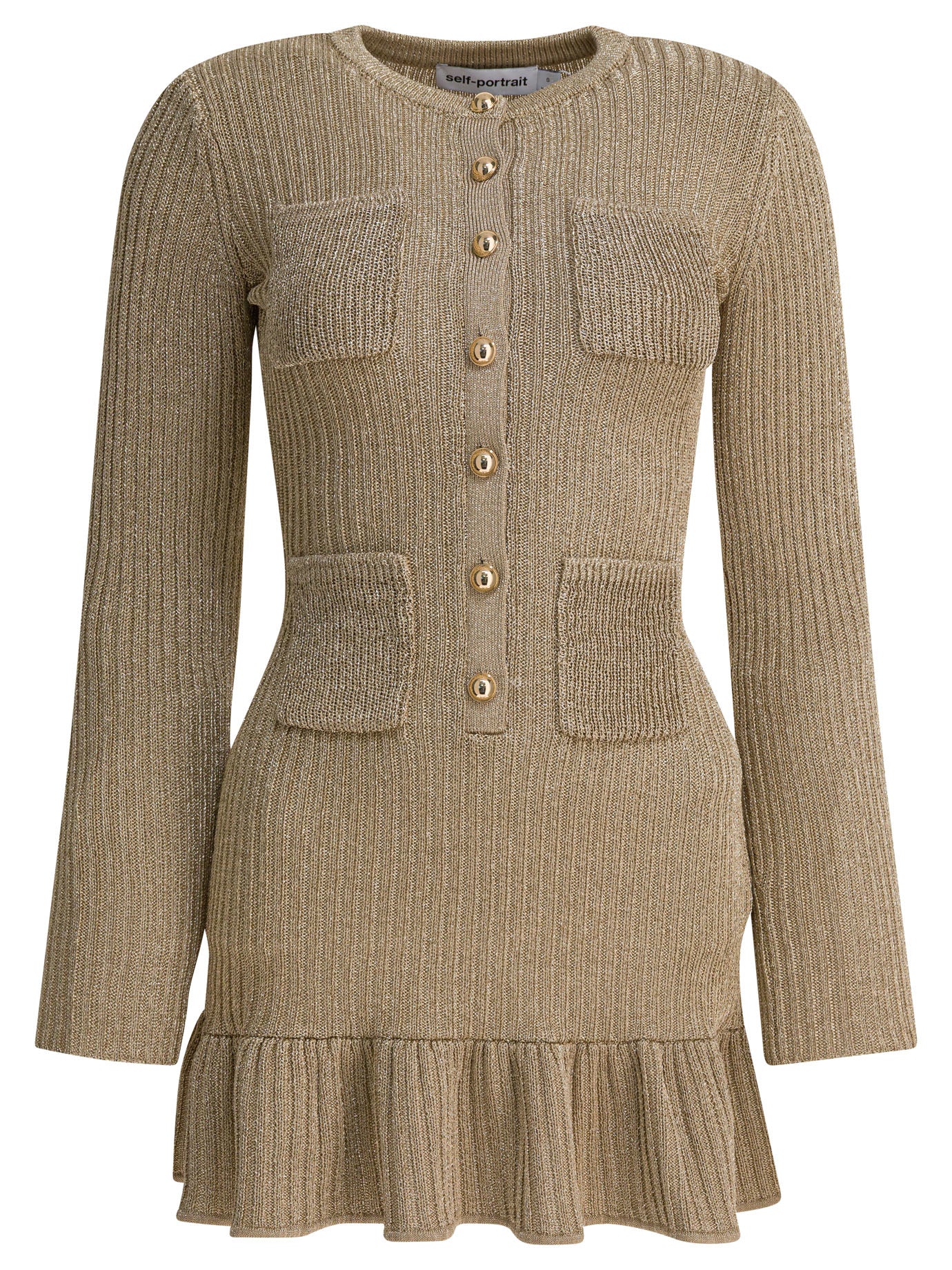 SELF-PORTRAIT Mini Lurex Knit Dress