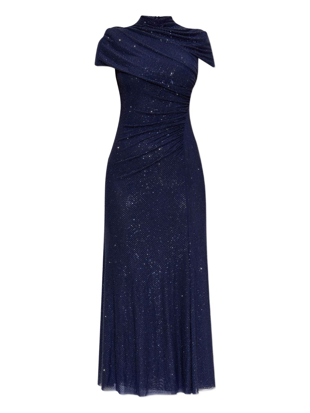 SELF-PORTRAIT Rhinestone Mesh Cut Out Midi Dress - Size 6