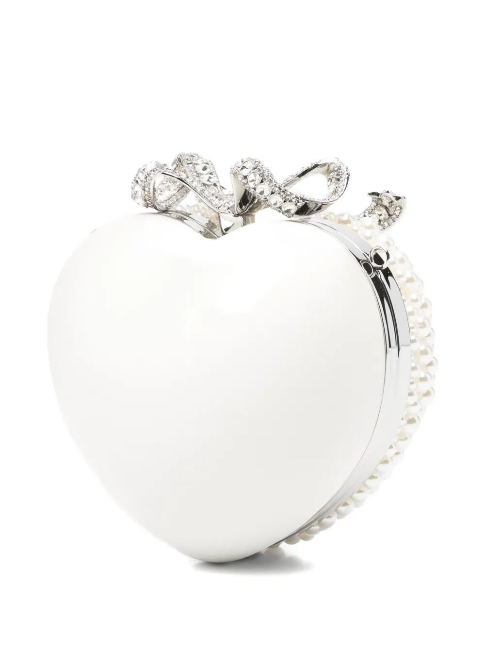 SELF-PORTRAIT Mini Pearl Heart Handbag