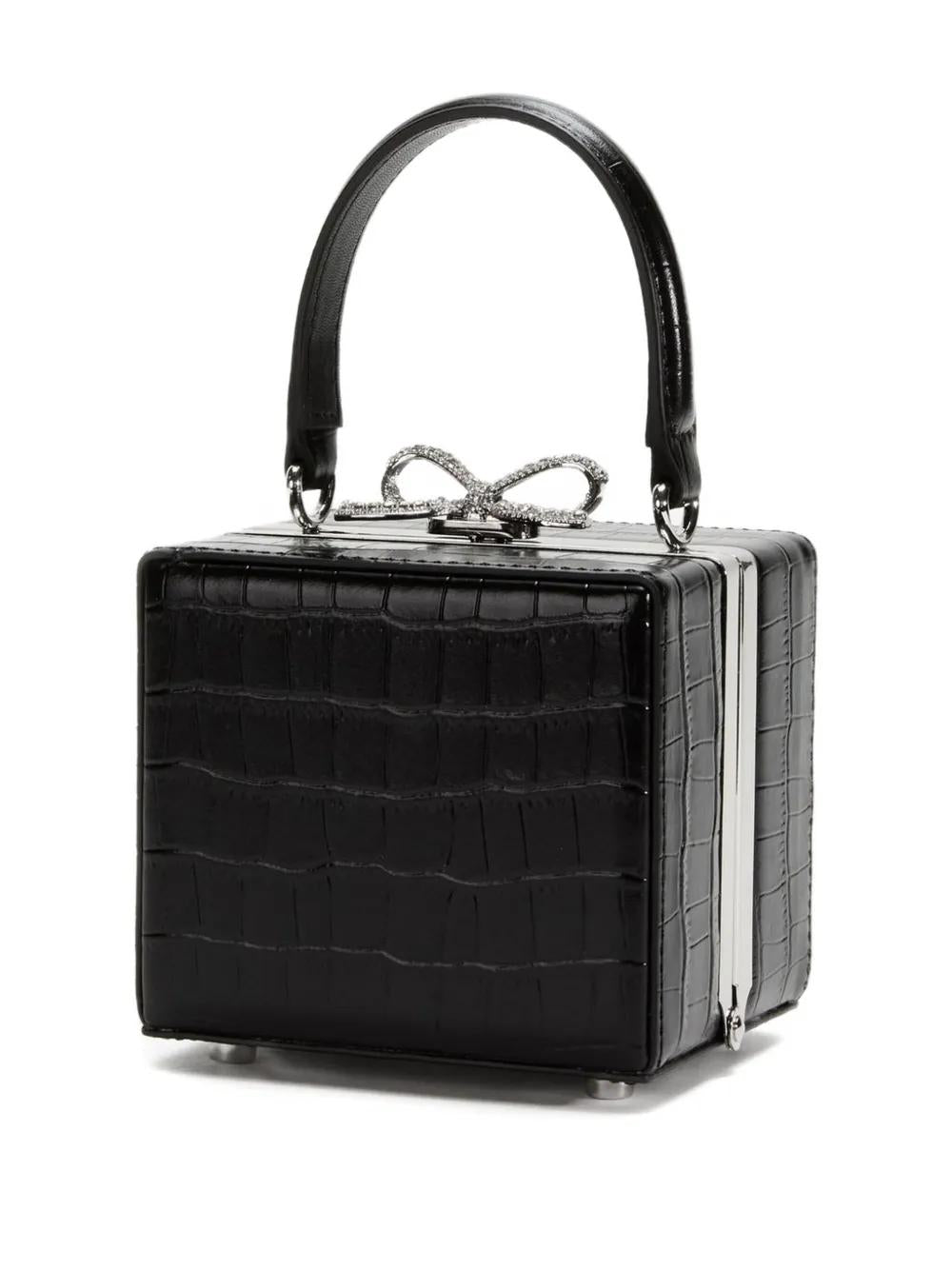 SELF-PORTRAIT Crystal-Embellished Bow Box Handbag