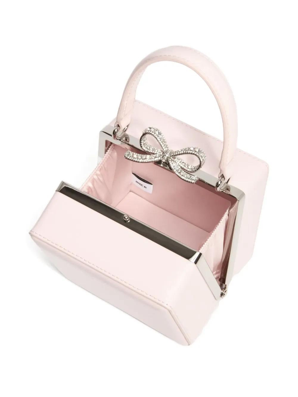 SELF-PORTRAIT Crystal Bow Mini Tote Handbag