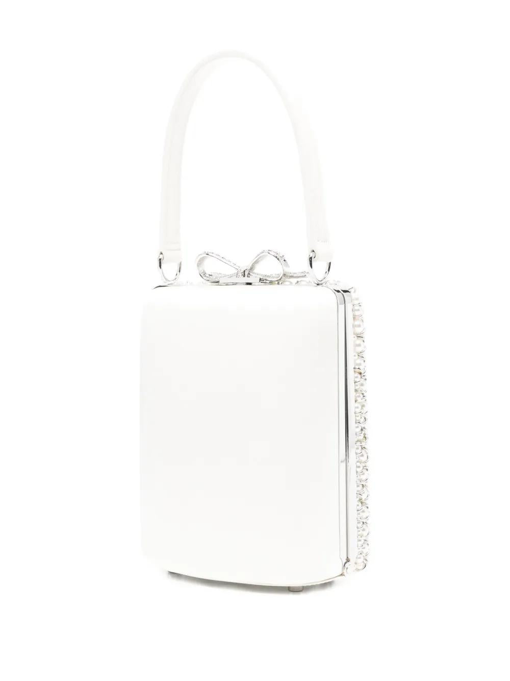 SELF-PORTRAIT Mini Tote Handbag with Pearl Embellishments