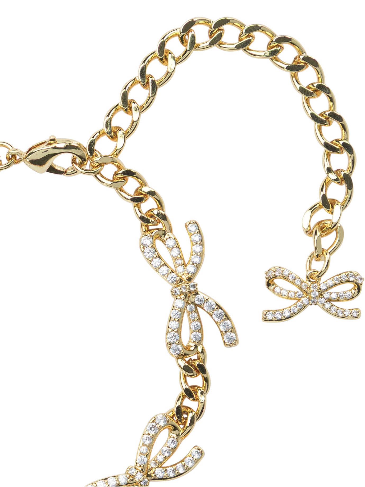 SELF-PORTRAIT Crystal Bow Bracelet - 34.5 cm Length