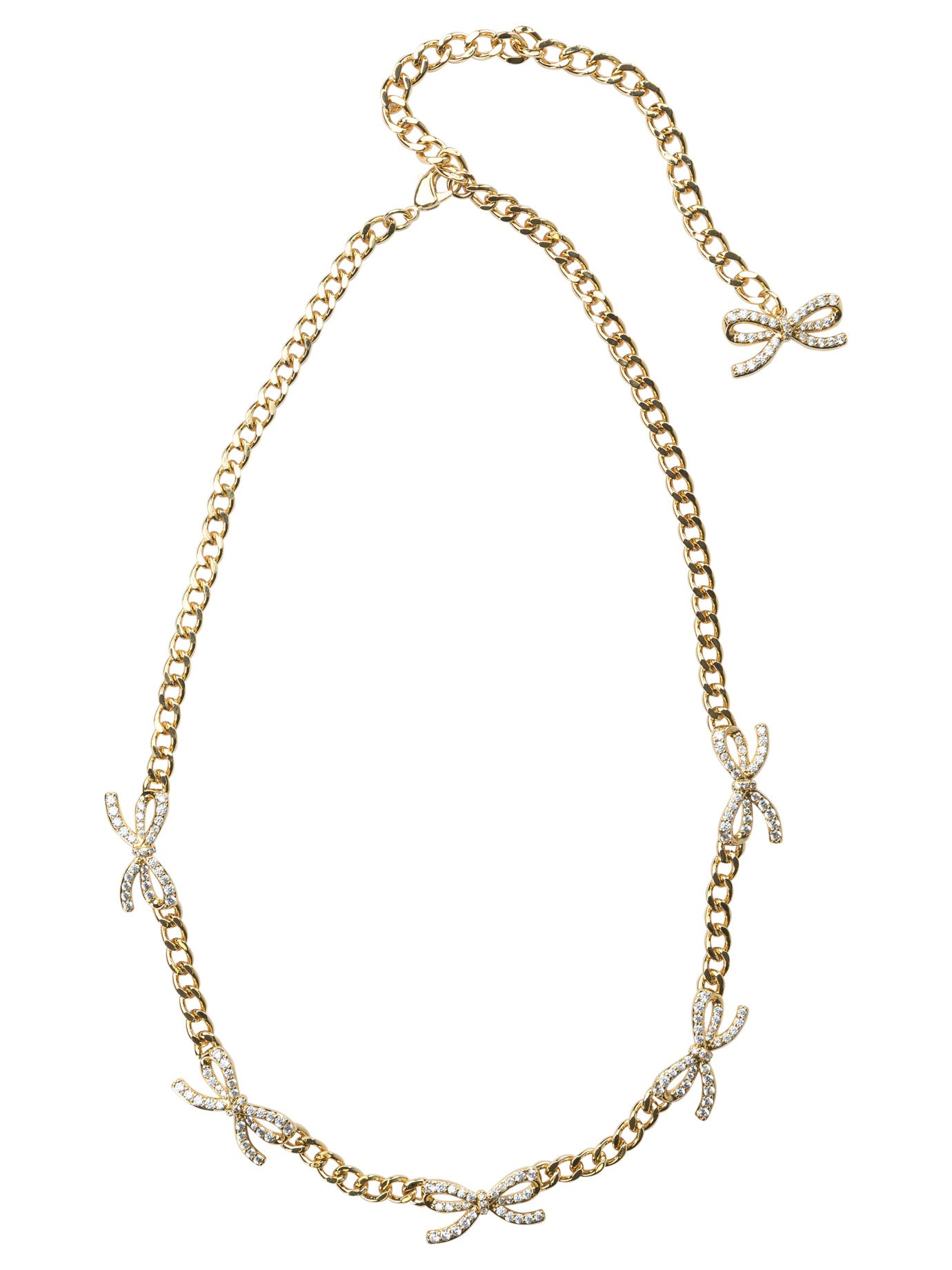 SELF-PORTRAIT Mini Bow Crystal Necklace with Buckle Closure - 41 CM