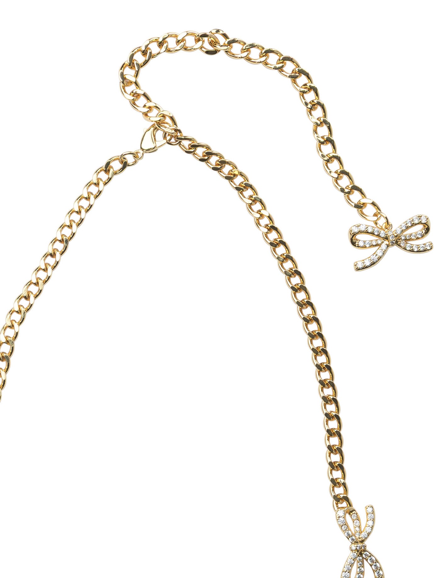 SELF-PORTRAIT Mini Bow Crystal Necklace with Buckle Closure - 41 CM