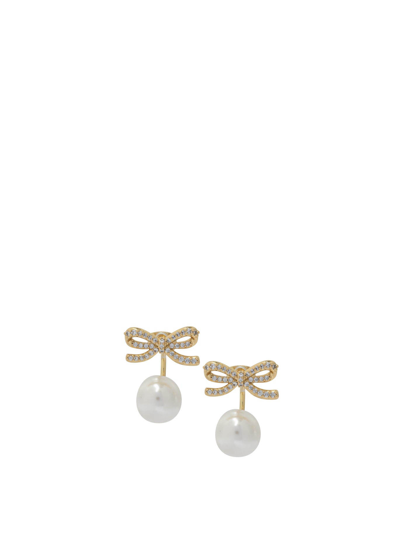 SELF-PORTRAIT Elegant Bow and Pearl Pendant Earrings