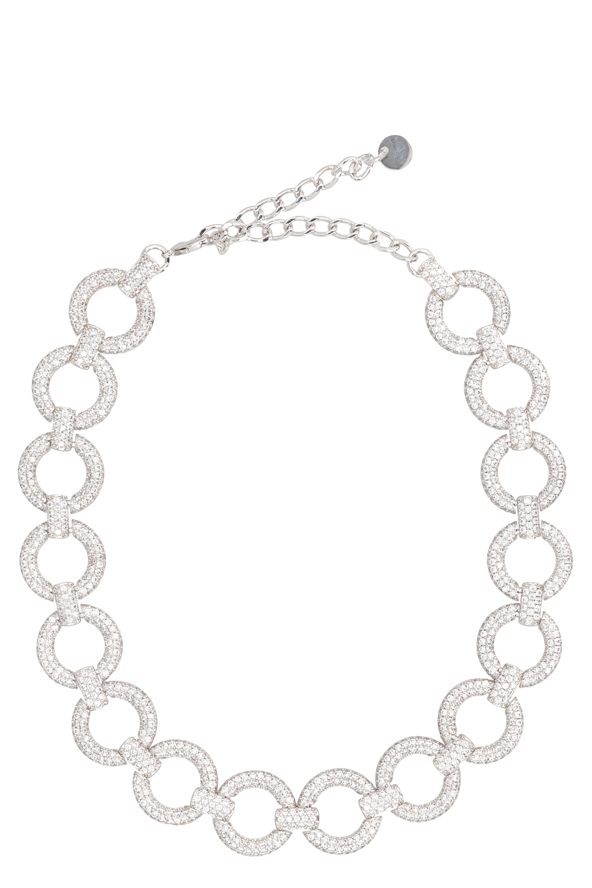SELF-PORTRAIT Choker Crystal Link Necklace - 34 cm Length
