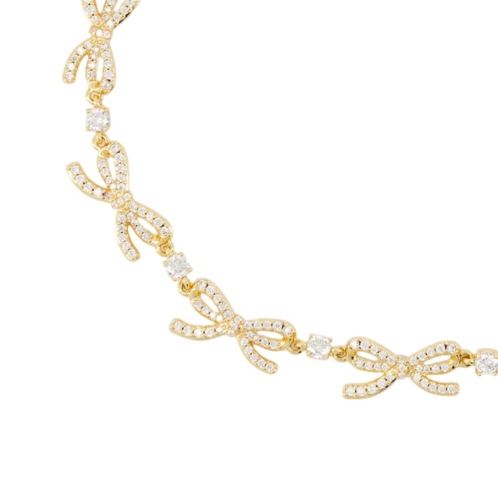 SELF-PORTRAIT Crystal Bows Mini Necklace