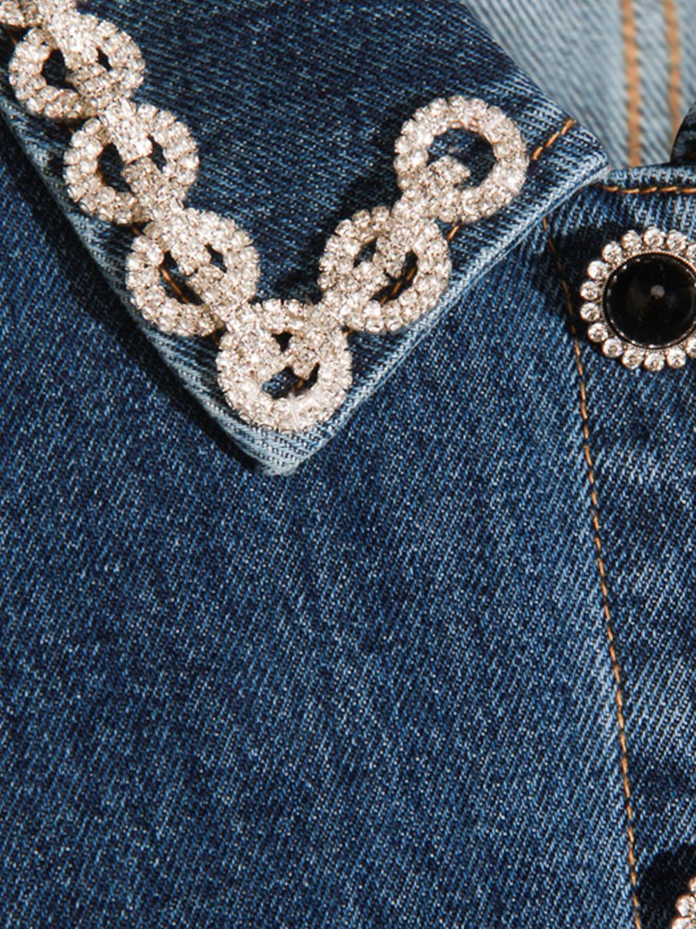 SELF-PORTRAIT Crystal Trim Collared Mini Dress - Size 6