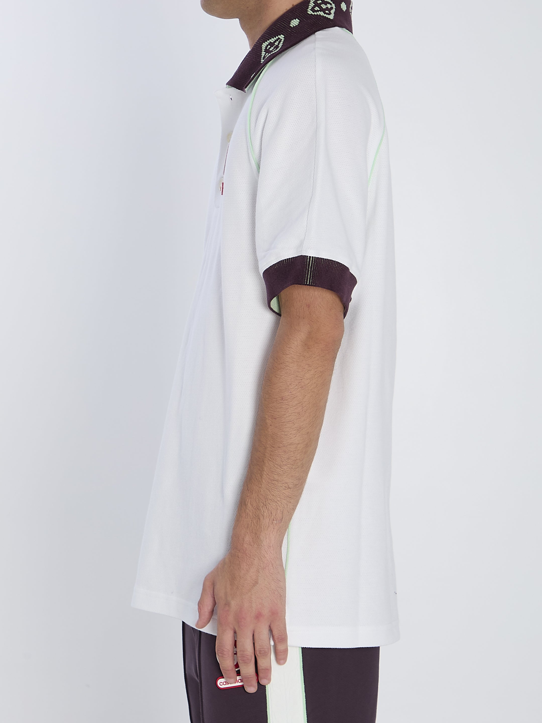 CASABLANCA Oversized Piqué Cotton Polo Shirt - Size L