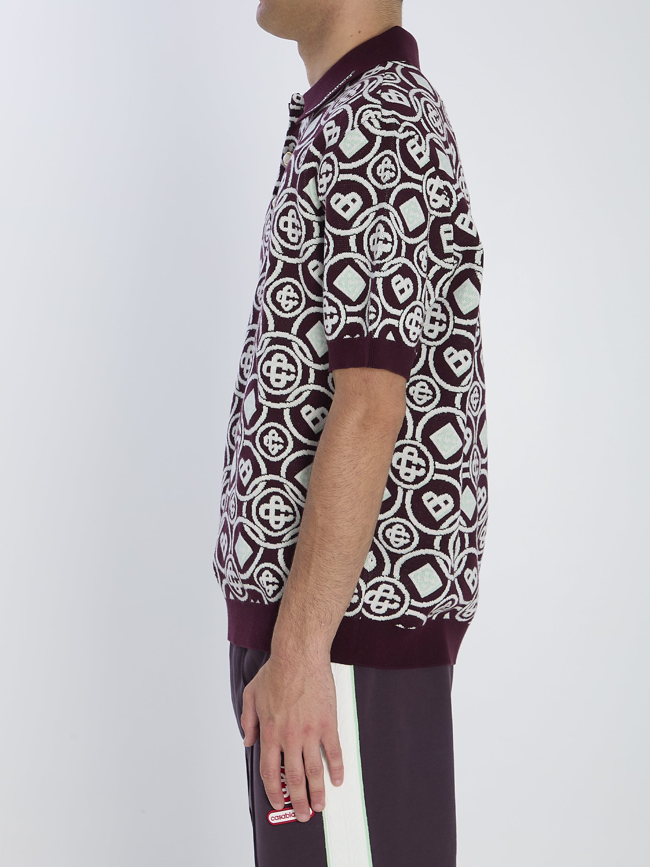 CASABLANCA Monogram Knit Polo - Relaxed Fit