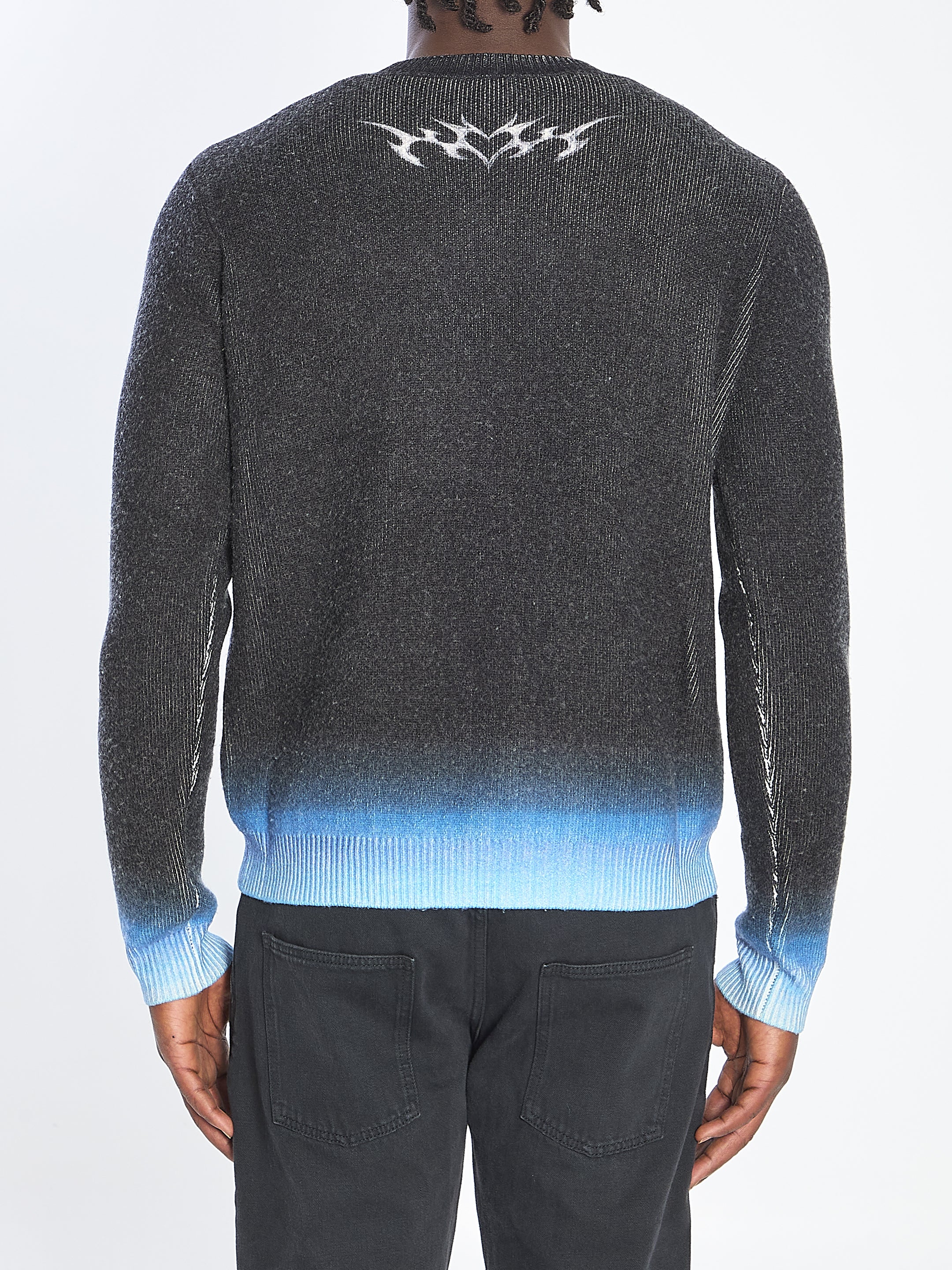 CASABLANCA Crew Neck Sweater with Blades Print - Regular Fit