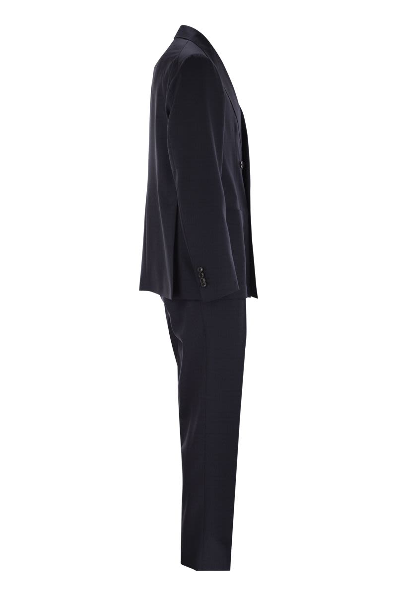 TAGLIATORE Double-Breasted Virgin Wool Suit