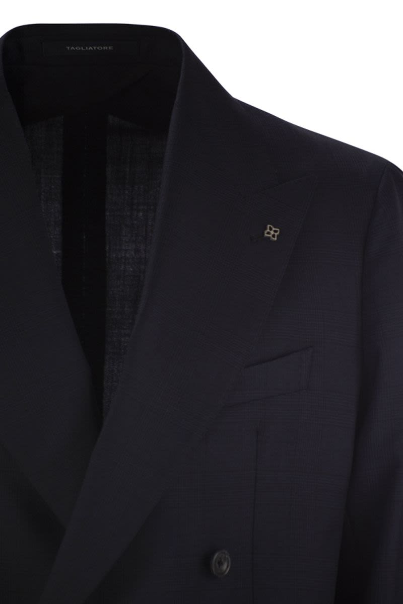 TAGLIATORE Double-Breasted Virgin Wool Suit