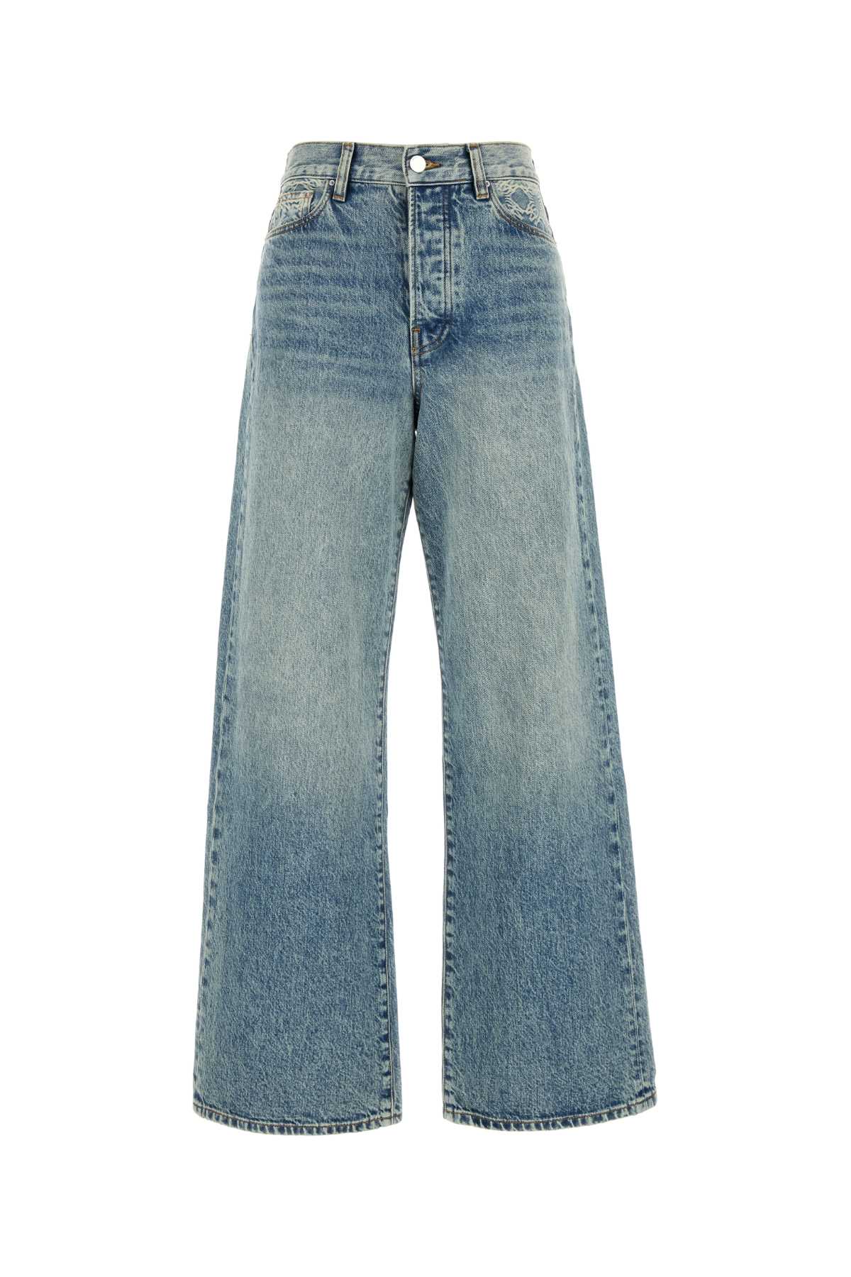 AMIRI High Rise Wide Leg Jeans