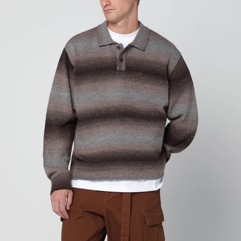 AWAKE NY Classic Striped Polo Sweater for Men