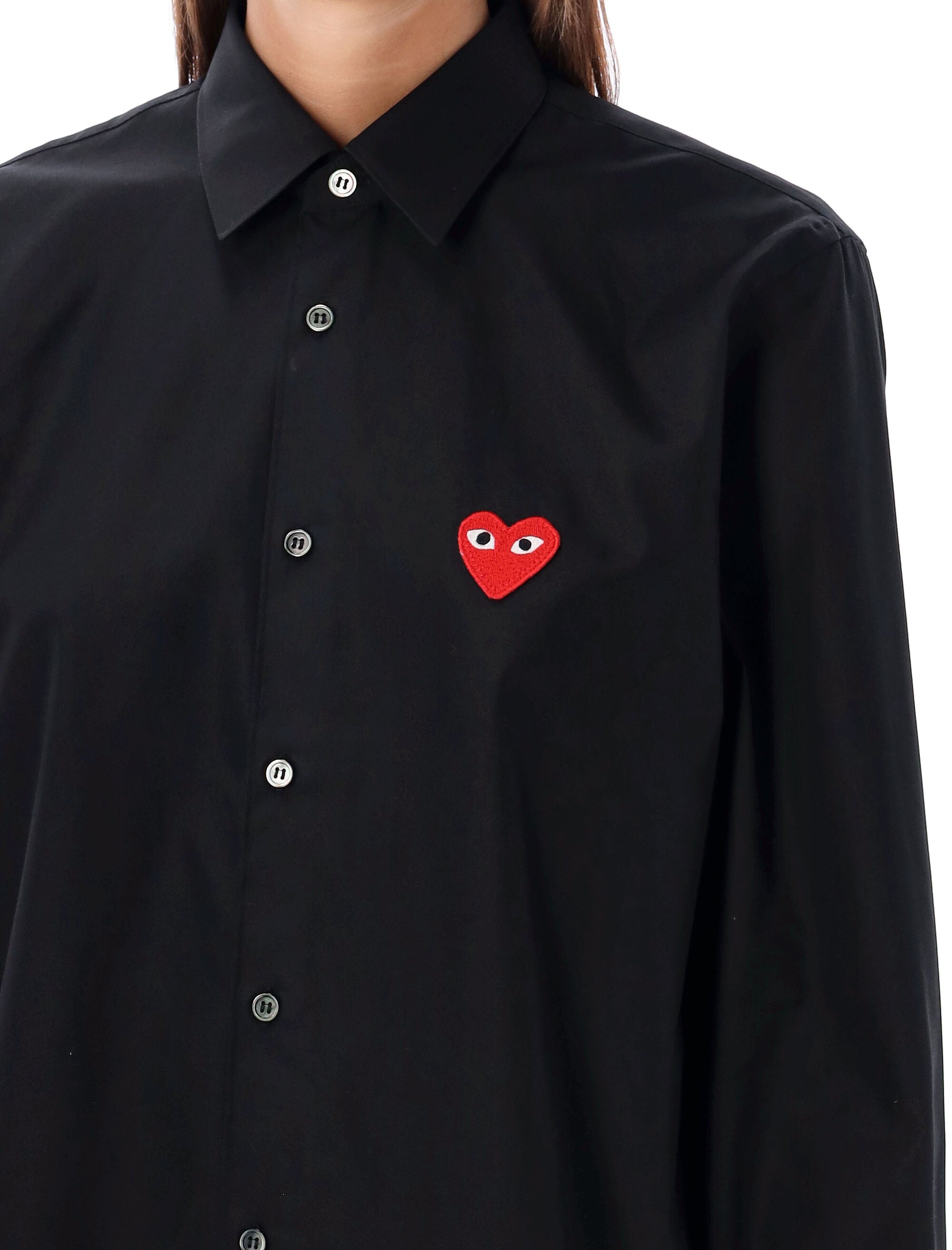 COMME DES GARÇONS PLAY Heart Patch Shirt - Men's Long Sleeve (S, L Available)