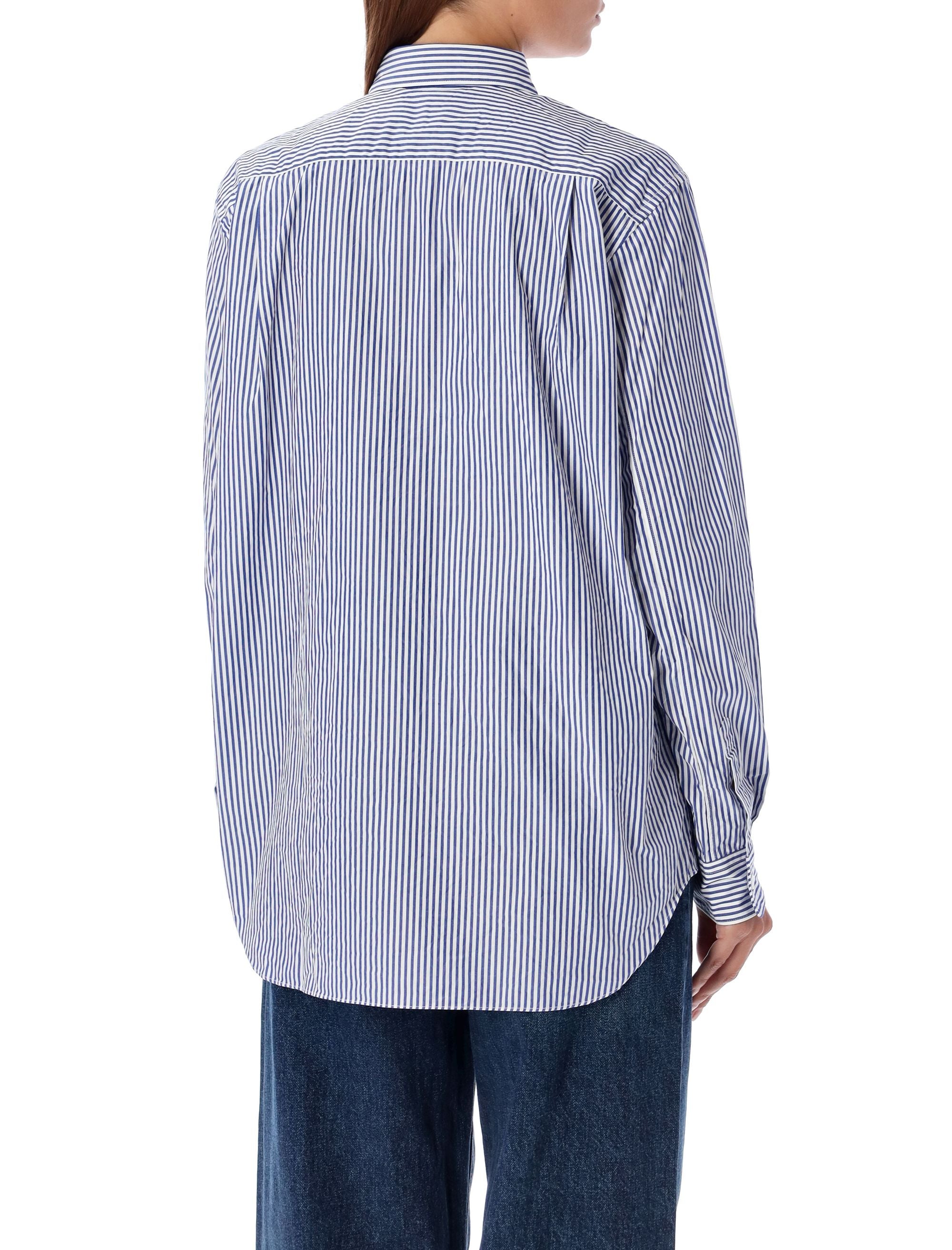 COMME DES GARÇONS PLAY Striped Shirt with Classic Heart Patch - FW25