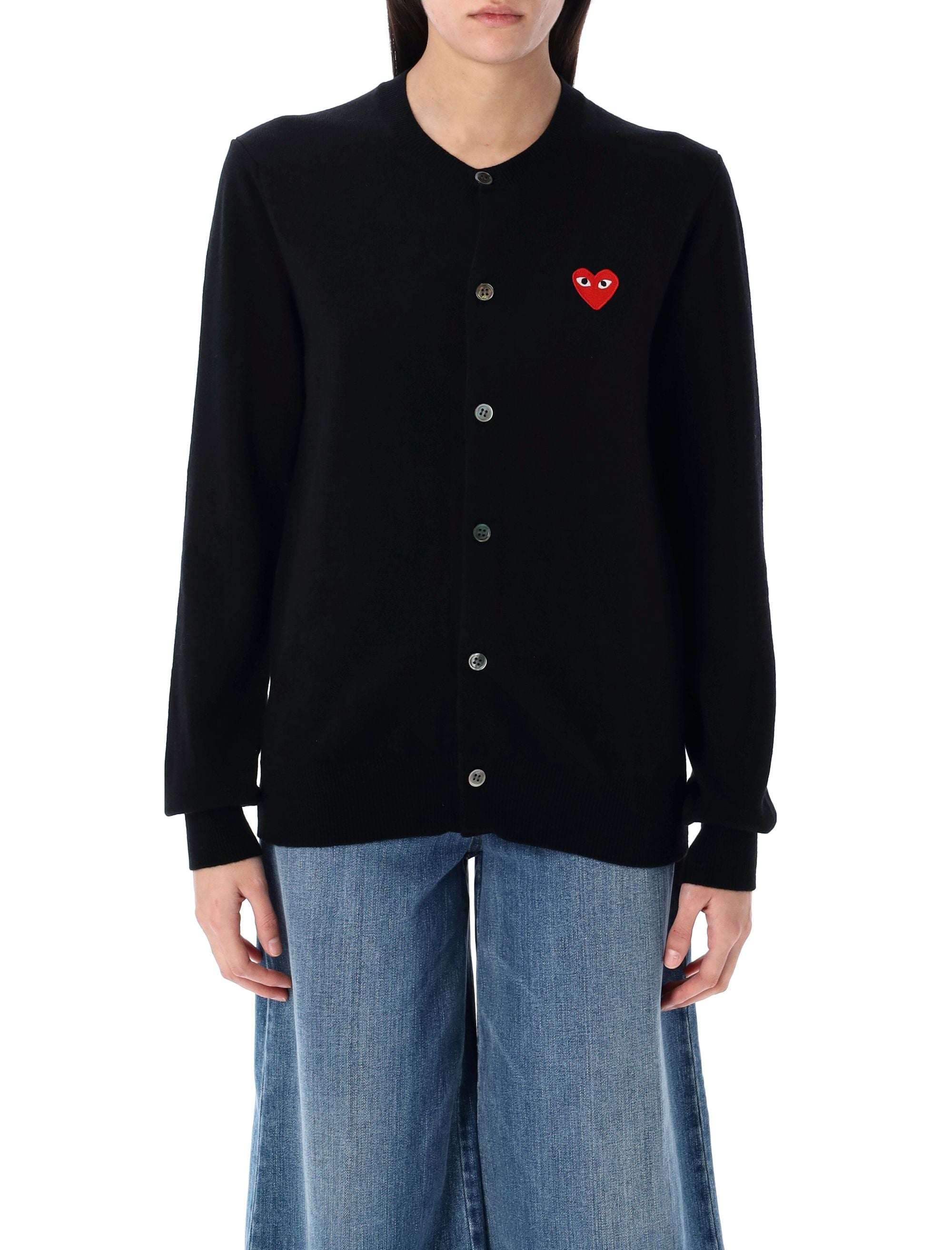 COMME DES GARÇONS PLAY Heart Patch Slim Fit Cardigan (Sizes S-L)