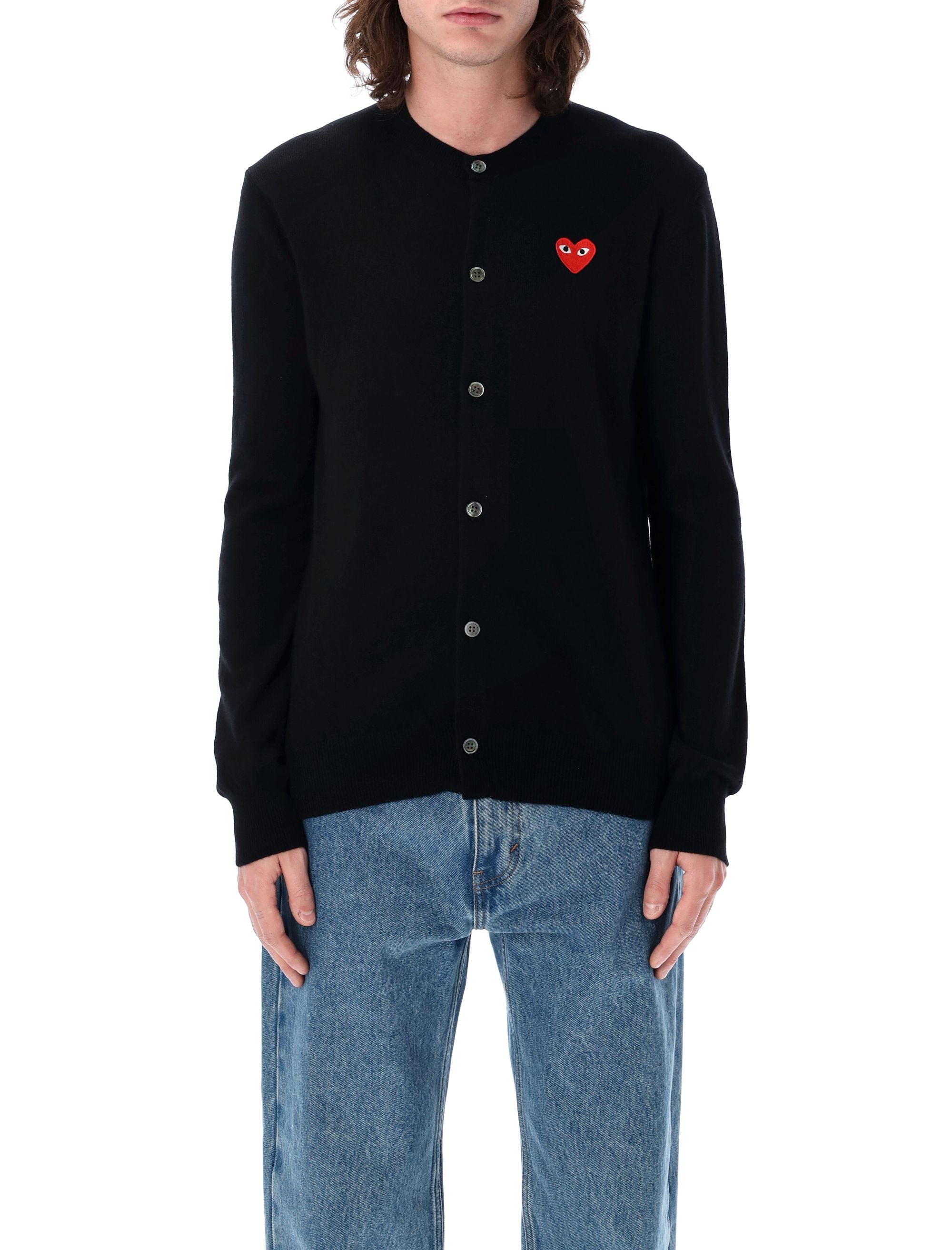 COMME DES GARÇONS PLAY Heart Patch Slim Fit Cardigan (Sizes S-L)