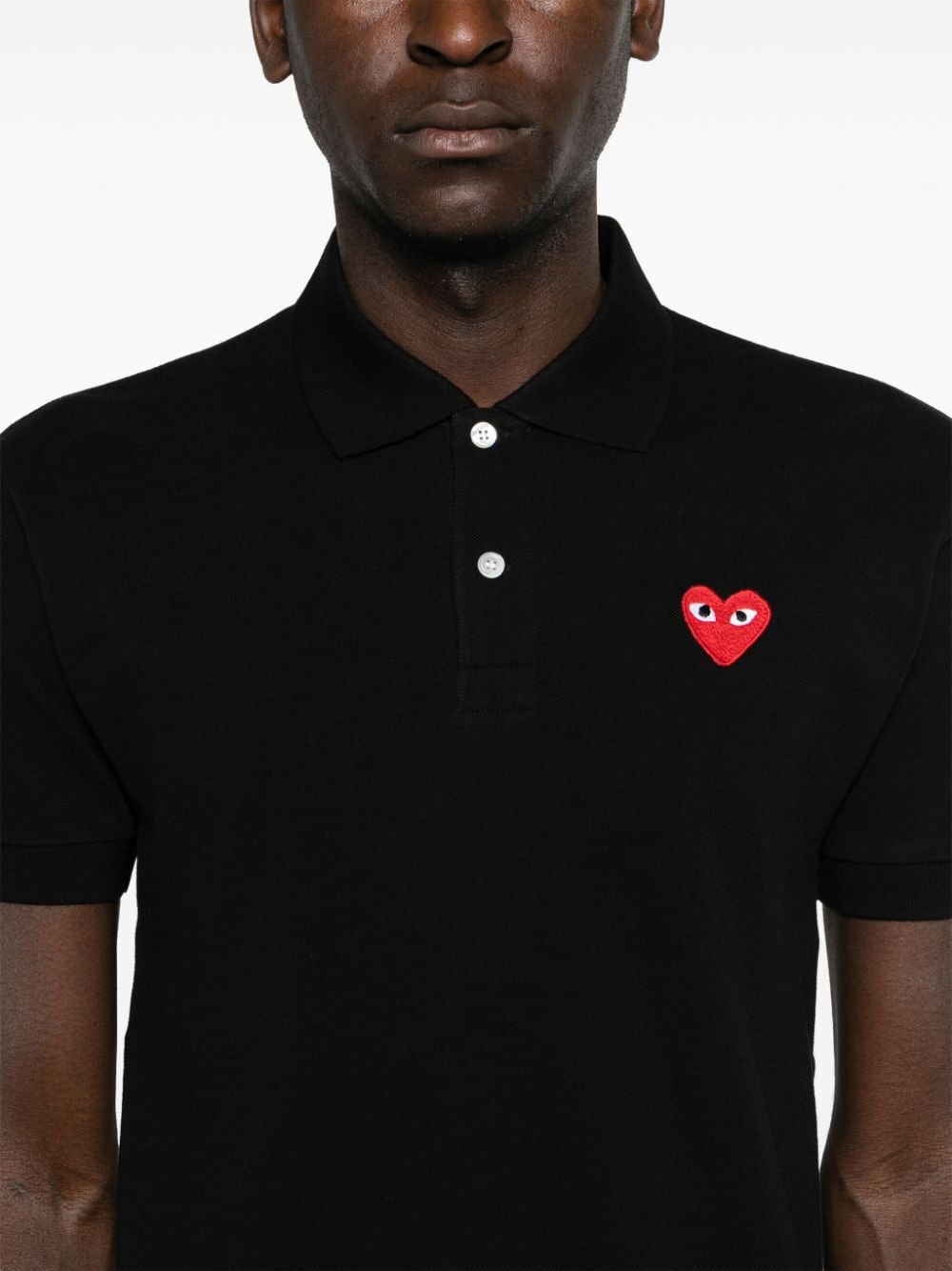 COMME DES GARÇONS PLAY Signature Heart Cotton Polo Shirt