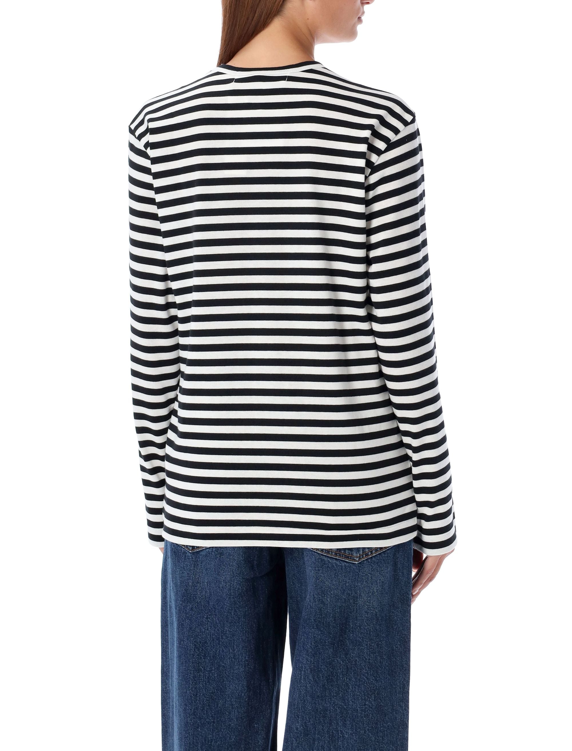 COMME DES GARÇONS PLAY Striped Long-Sleeved T-Shirt for Men - Size S and L