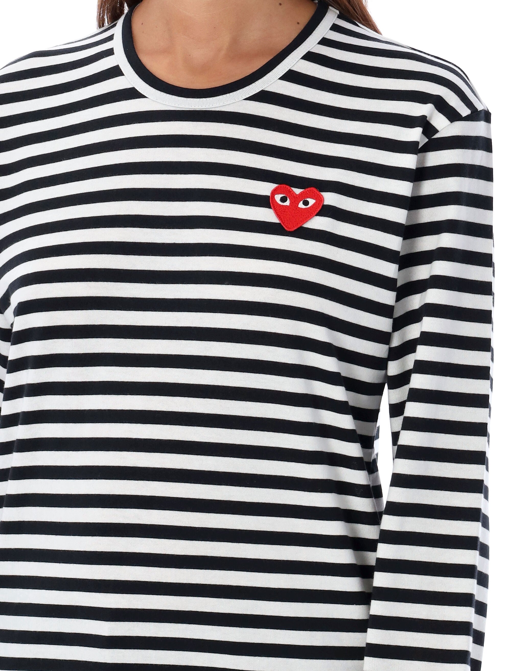 COMME DES GARÇONS PLAY Striped Long-Sleeved T-Shirt for Men - Size S and L