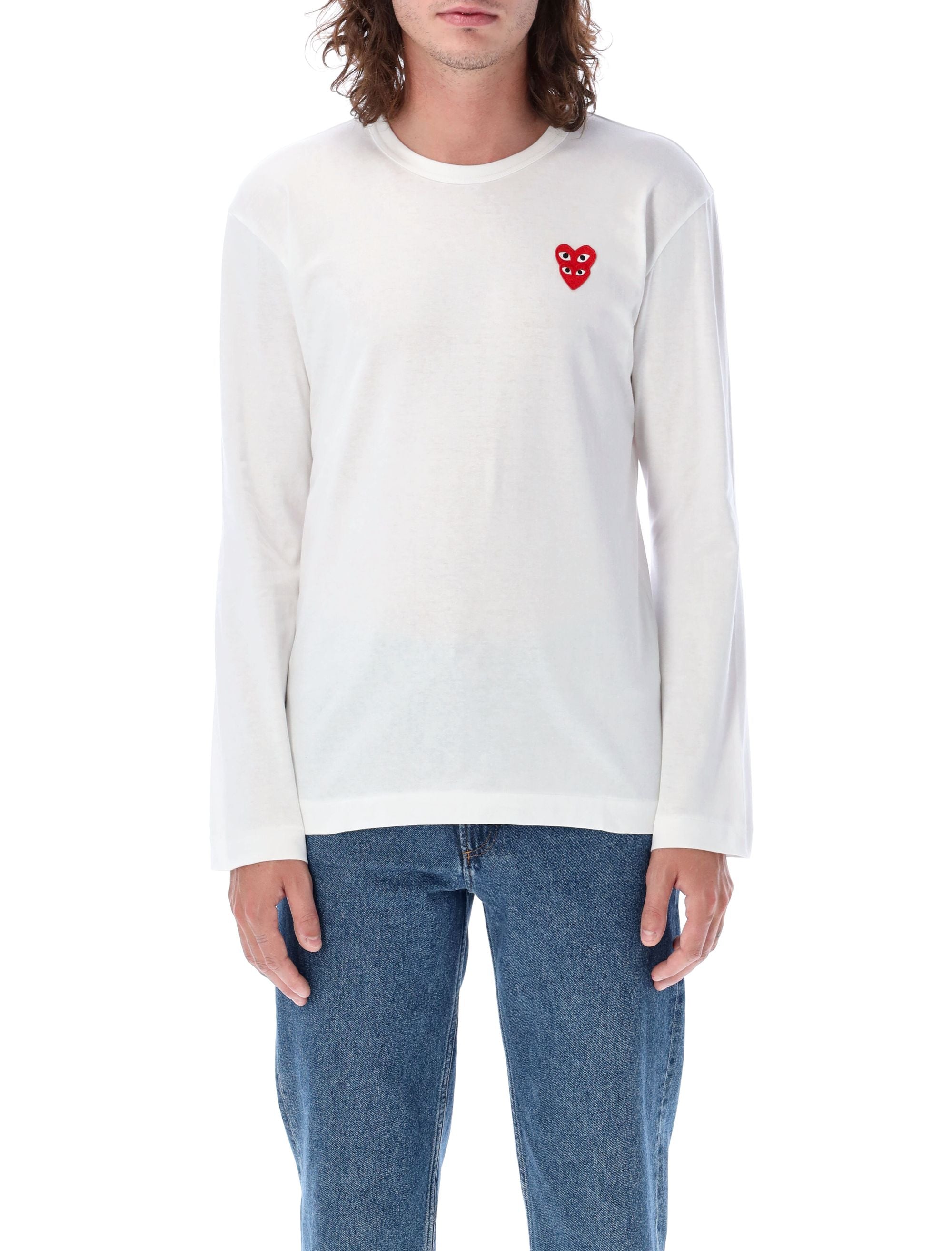 COMME DES GARÇONS PLAY Double Heart Long Sleeve Tee - Men's