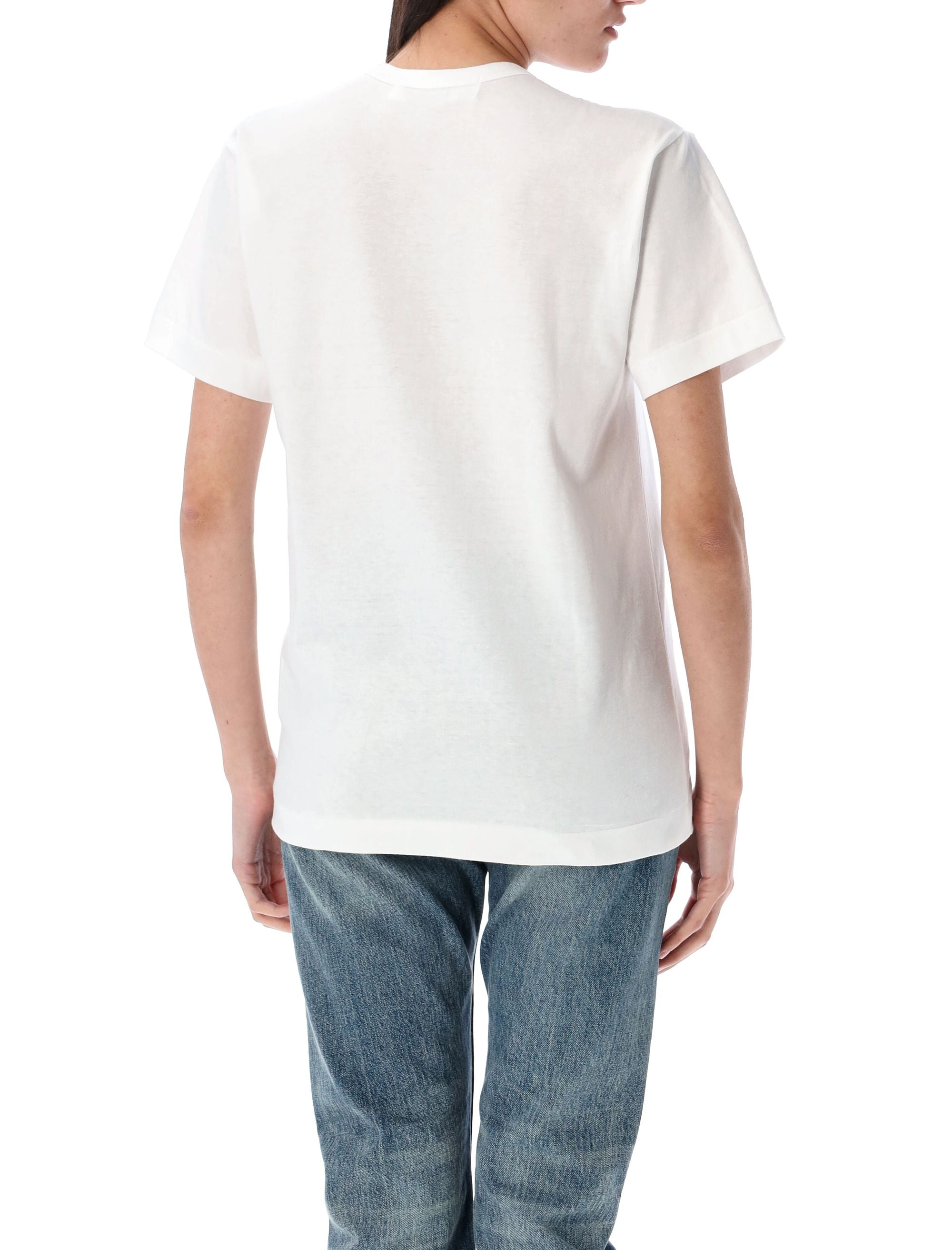 COMME DES GARÇONS PLAY Men's Rhinestones Heart Mini T-Shirt