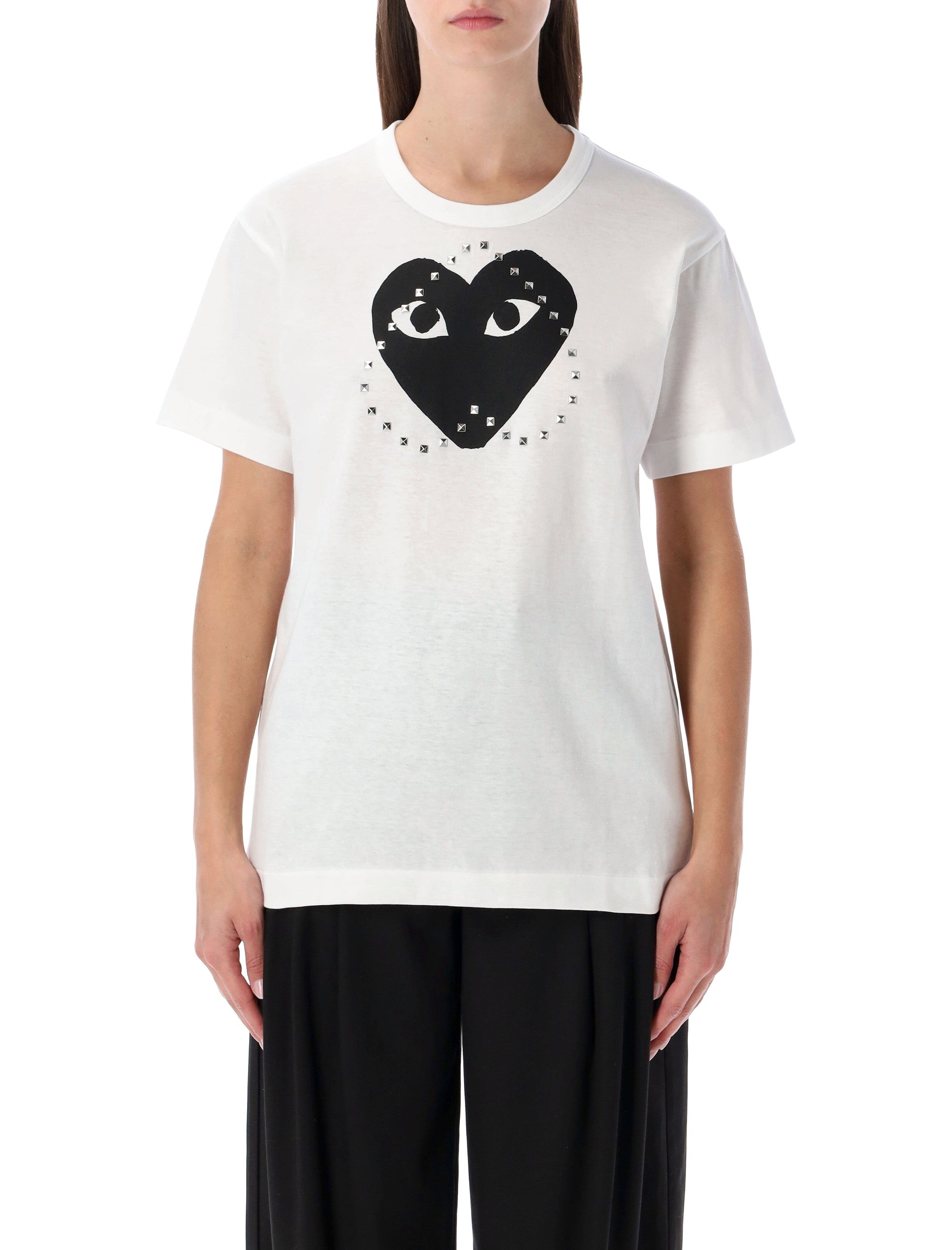 COMME DES GARÇONS PLAY Men's Classic T-Shirt with Studded Heart - Size M