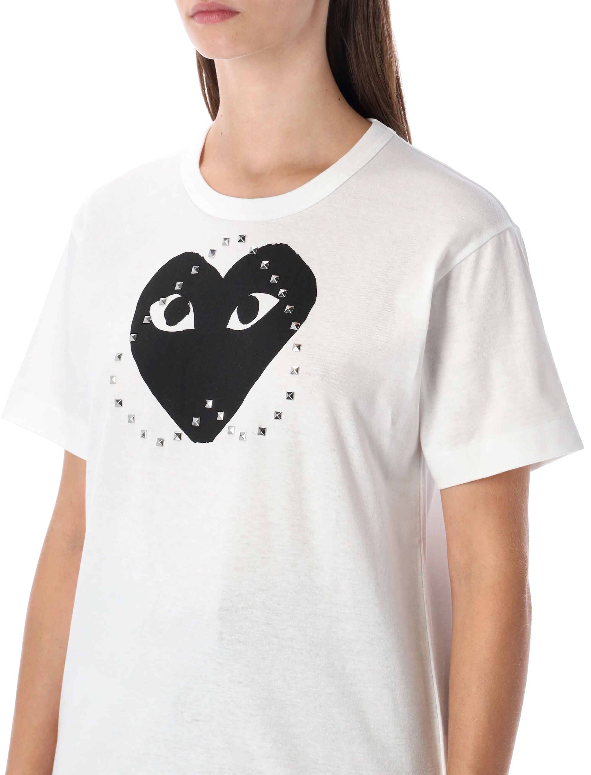 COMME DES GARÇONS PLAY Men's Classic T-Shirt with Studded Heart - Size M